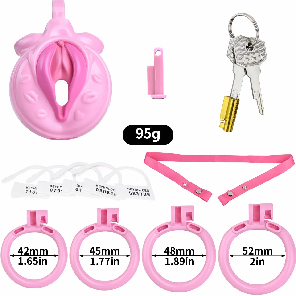 Sissy Chastity Cage Uomo Gabbia Pene Cintura Di Castità Maschile Cock Cage Erotitici Sexy Per Coppie (Pink)