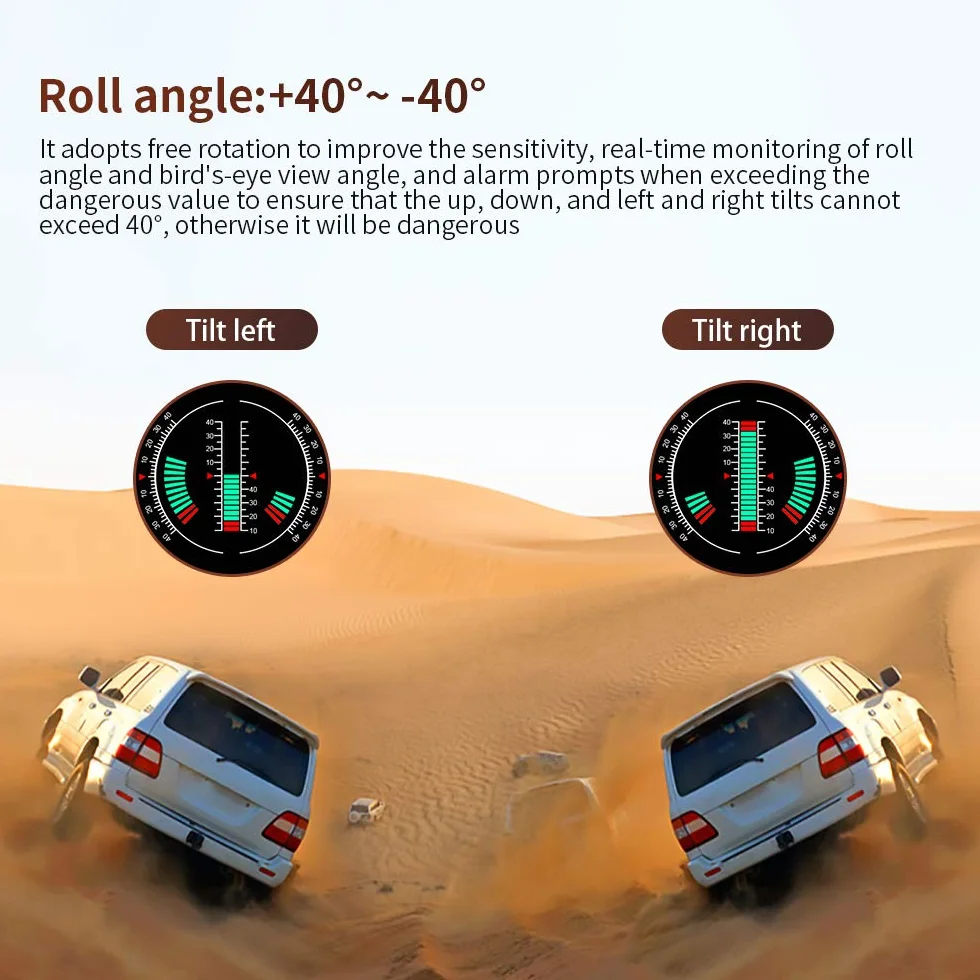 Head Up Display Auto GPS HUD Car Head Up Display off-Road 4X4 Inclinometro GPS Pannello Digitale Tachimetro Inclinazione Bussola automobilistica Altitudine Orologio Head Up Display