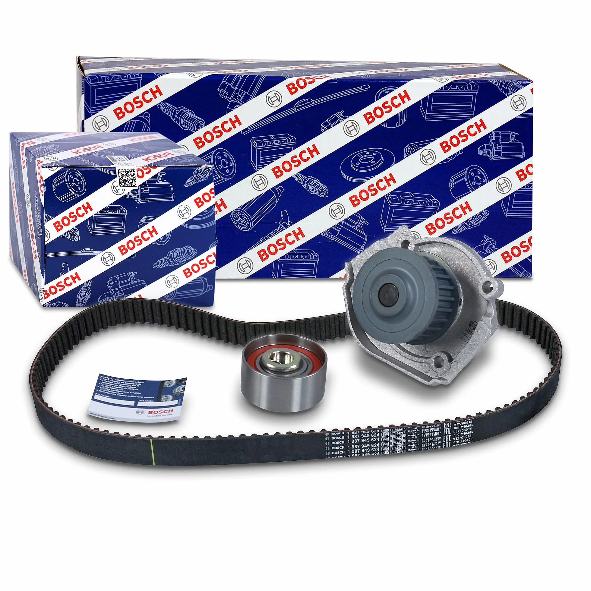BOSCH 1 987 946 386 Kit cinghia distribuzione pompa acqua N° denti: 129 22 mm Compatibilità con FORD KA RU8, FIAT 500 312 PANDA 169 GRANDE PUNTO 199 PUNTO 188 Panda Hatchback 312, 319