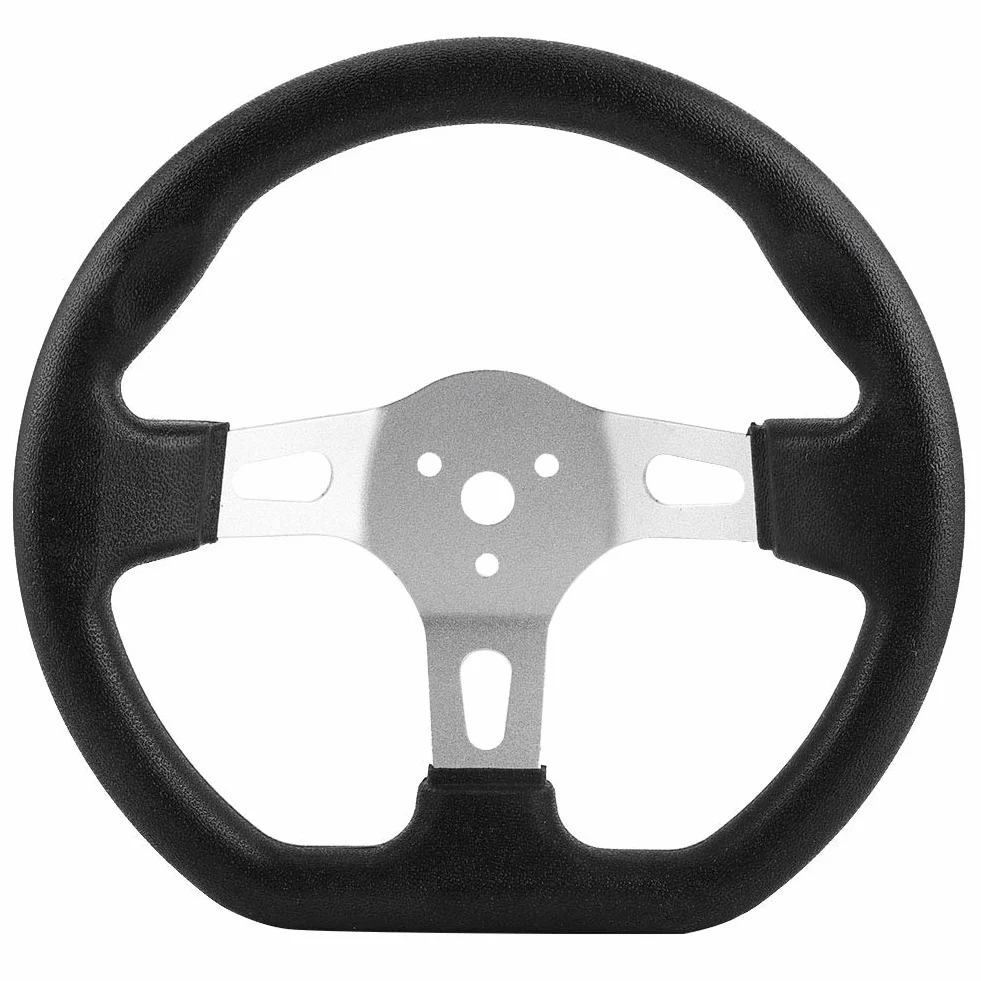 Volante Sportivo per Smart + di Akozon, Volante con Cappuccio, Volante 10,6" per Go-Kart, Accessorio per Carrello con Cappuccio, Nero, ABS, Universale per Go-Kart