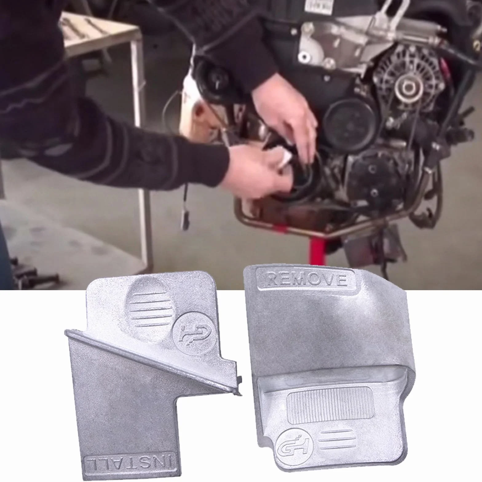 Strumento per la Rimozione della Cinghia,Installazione Della Cintura Elastica in Metallo,Strumento di Montaggio Cinghie Elastiche per Auto,Strumento Per lo Smontaggio Delle Cinghie