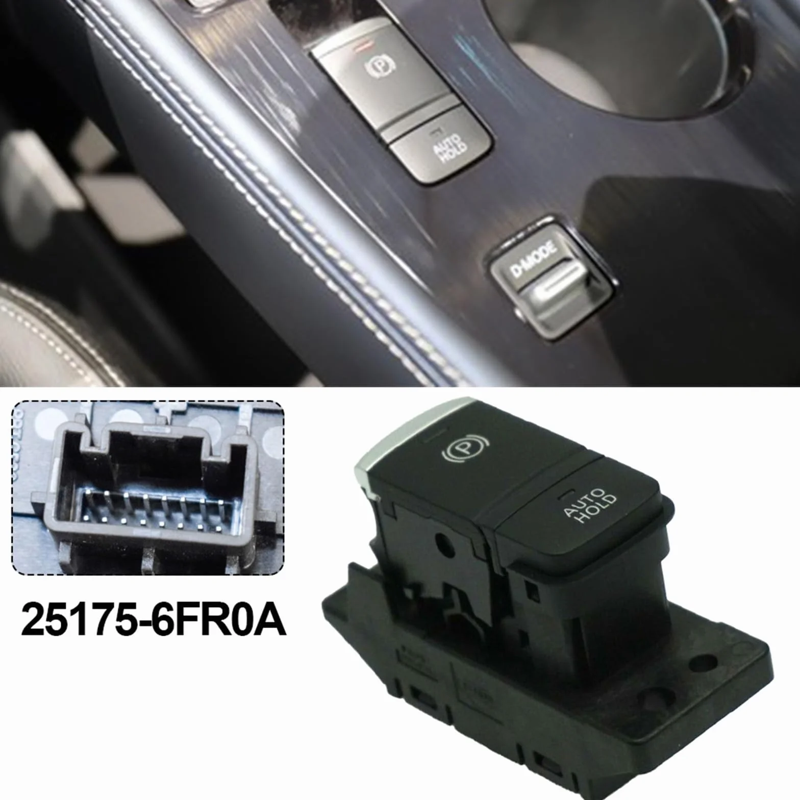 Interruttore Freno A Mano Compatibile Con NISSAN Per QASHQAI J11 2018-2023 Per X-TRAIL T32 Interruttore Di Comando Freno A Mano Per Parcheggio Auto Elettrico Pulsante Freno A Mano 25175-6FR0A