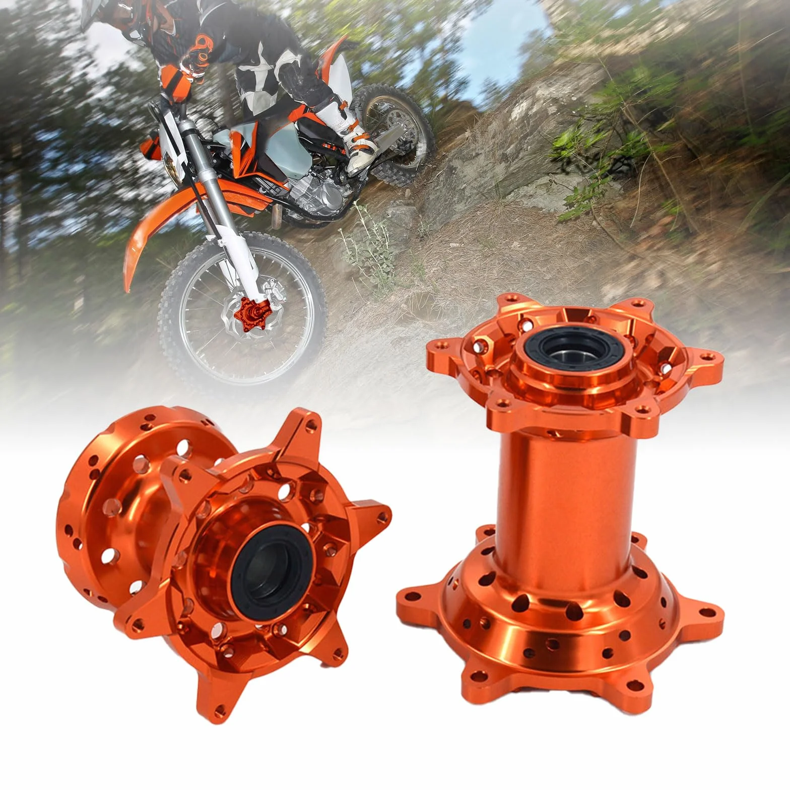JFG RACING Dirt Bike Anteriore Posteriore Mozzi Ruota CNC per EXC EXCF SX SXF XC XCW SXS XCF XCFW 125-530 Motocross Enduro Arancione
