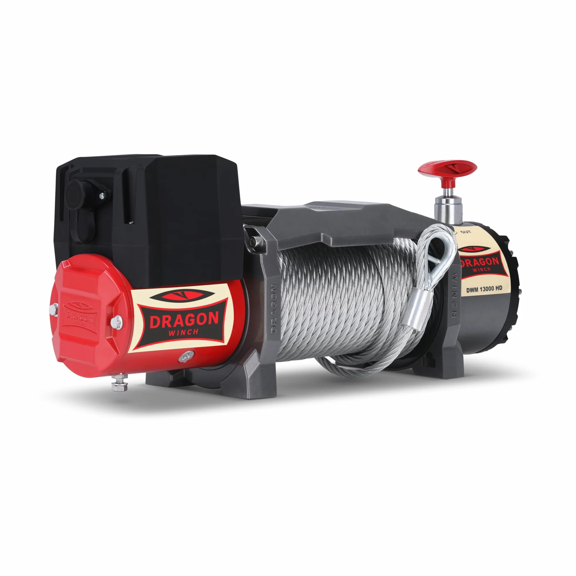 DRAGON WINCH Verricello Elettrico 12V 13000 lbs 5897 kg Cavo Acciaio 20m IP67 Impermeabile