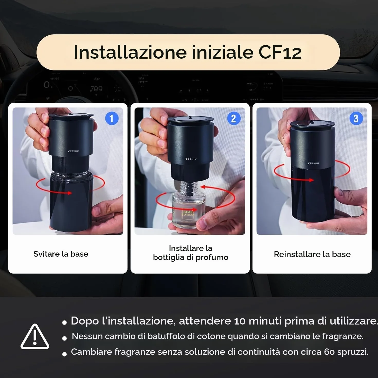 Ceeniu Deodoranti per auto F26/CF12 Musk 45 ml