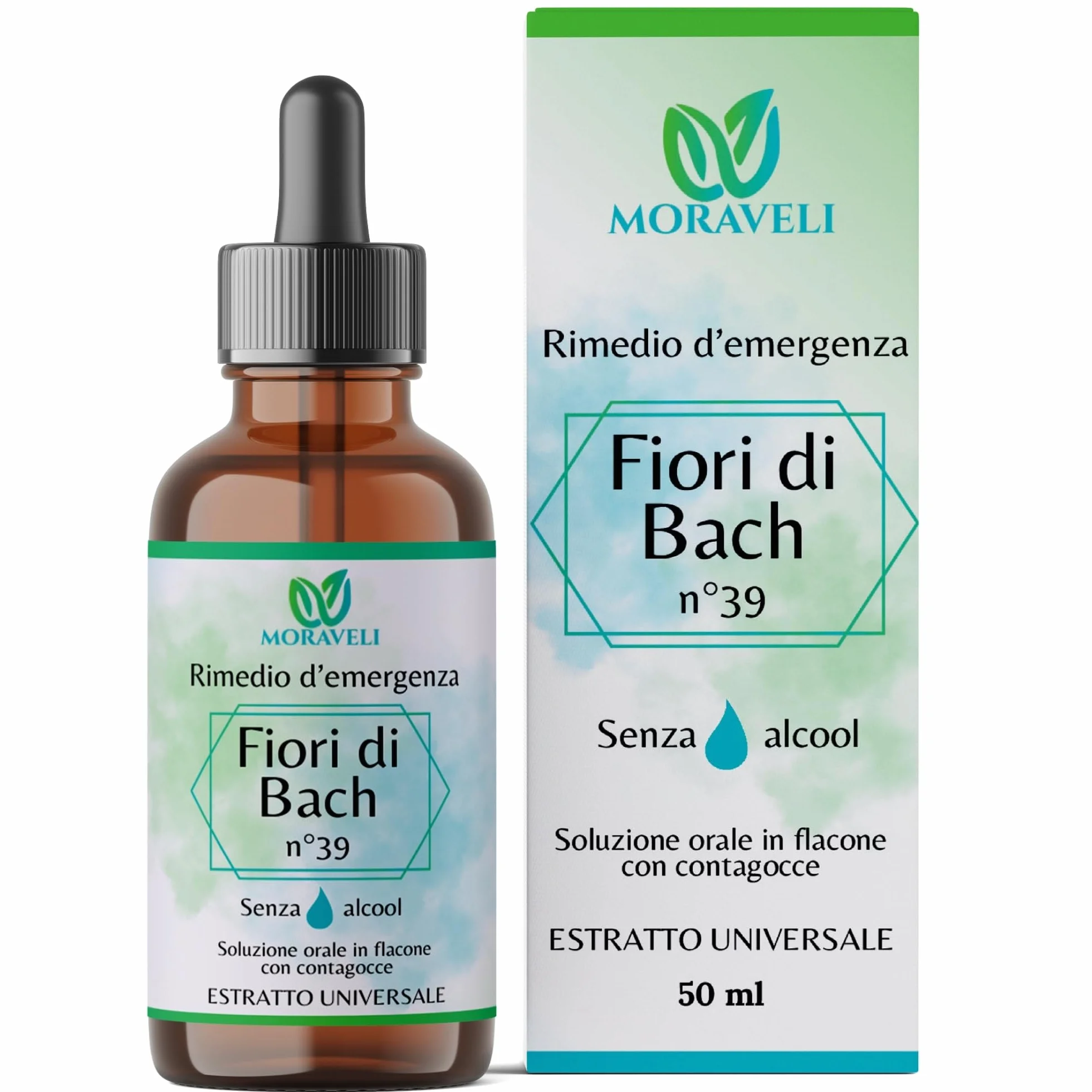 Fiori di Bach Rescue Remedy n.39 Gocce 50ml Senza Alcool - Miscela Floreale Originale