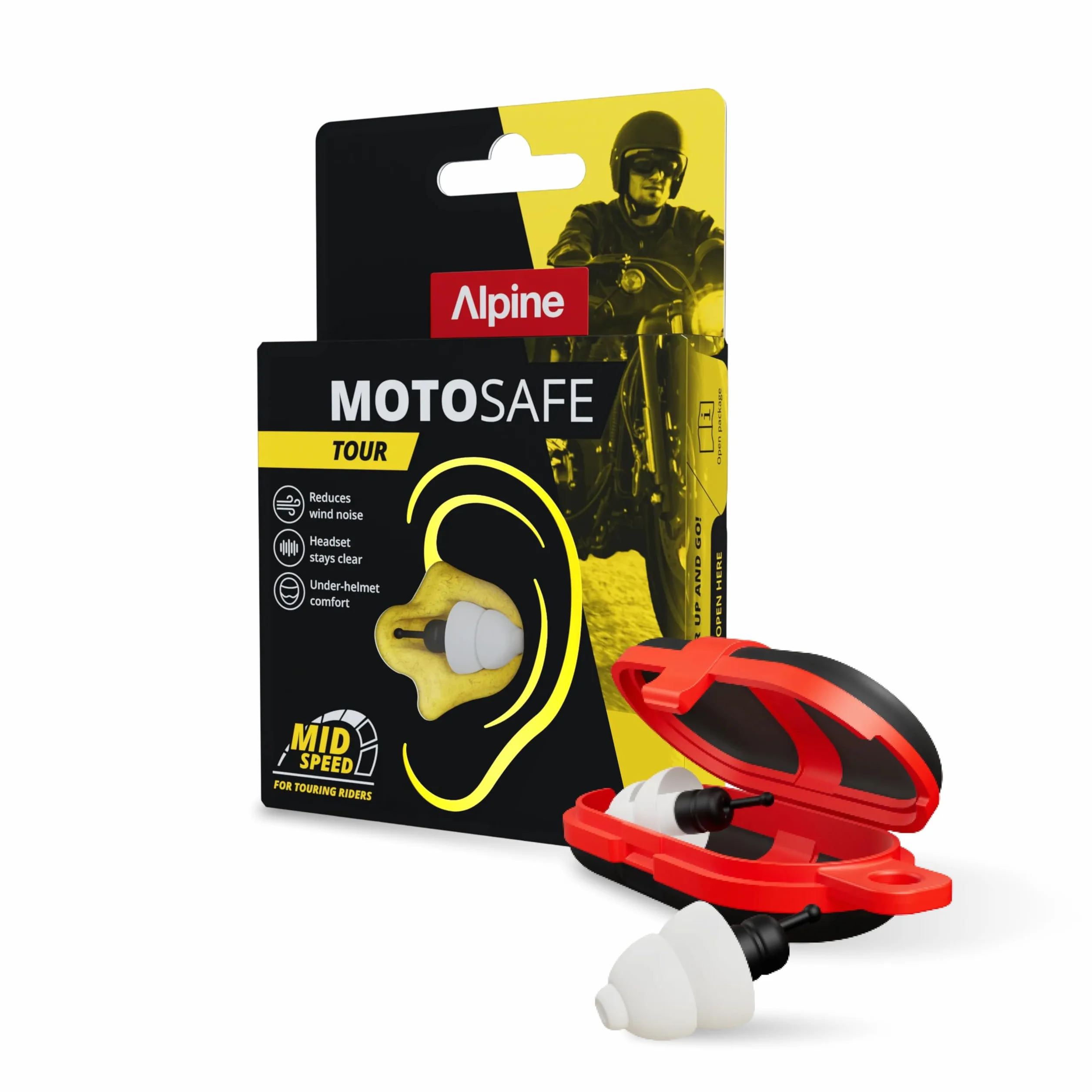 Alpine MotoSafe Tour Tappi per Orecchie da Gara ed Escursioni – Riutilizzabili