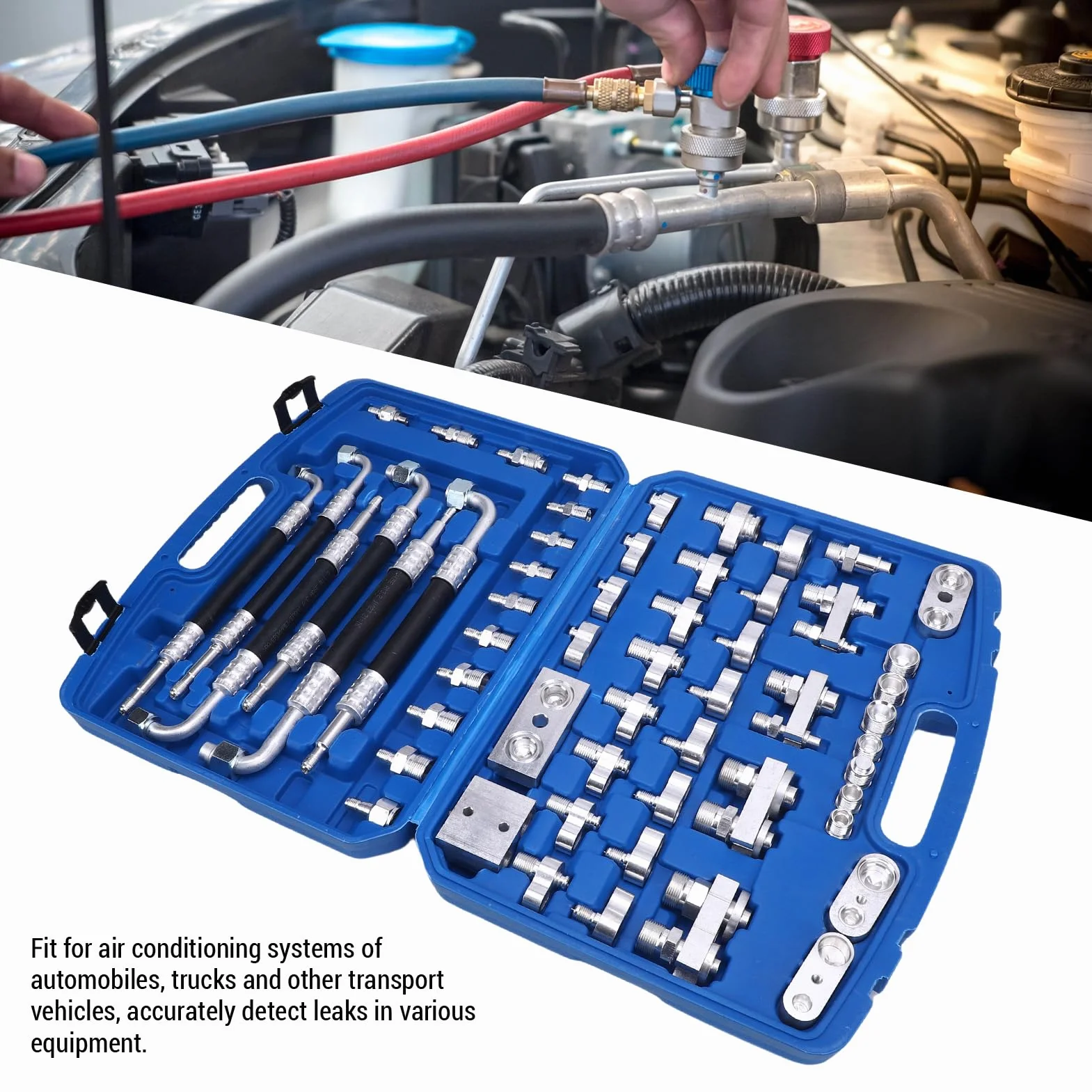 Luocute Kit di Test di Perdite del Condizionatore d'Aria 56 PCS, Rilevatore di Perdite per Auto Camion AC