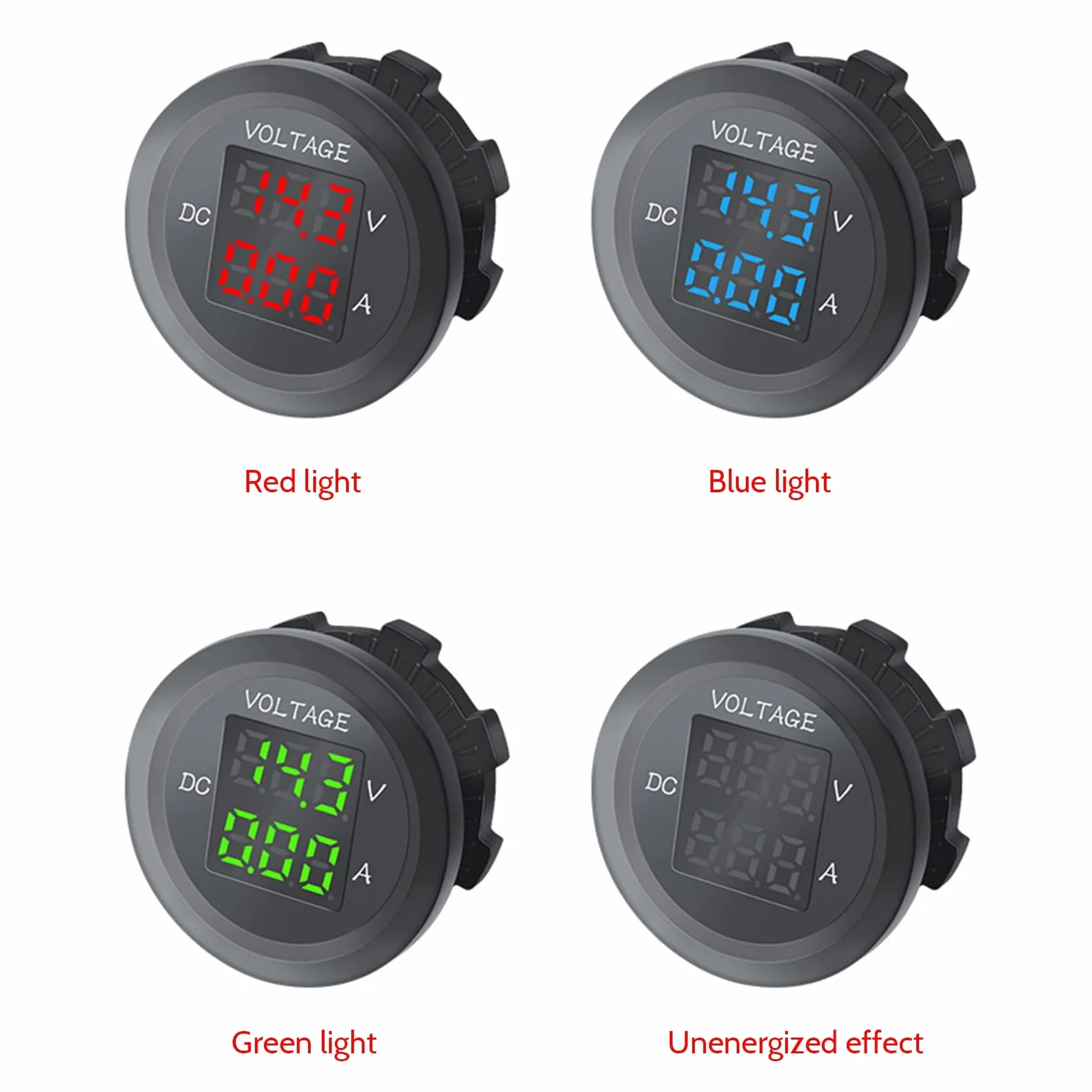 Voltmetro Digitale Un LED per Auto DC 12V / 24V LED Dual Voltmetro Amperometro Indicatore di Tensione per Barca Auto Universale Impermeabile Rosso
