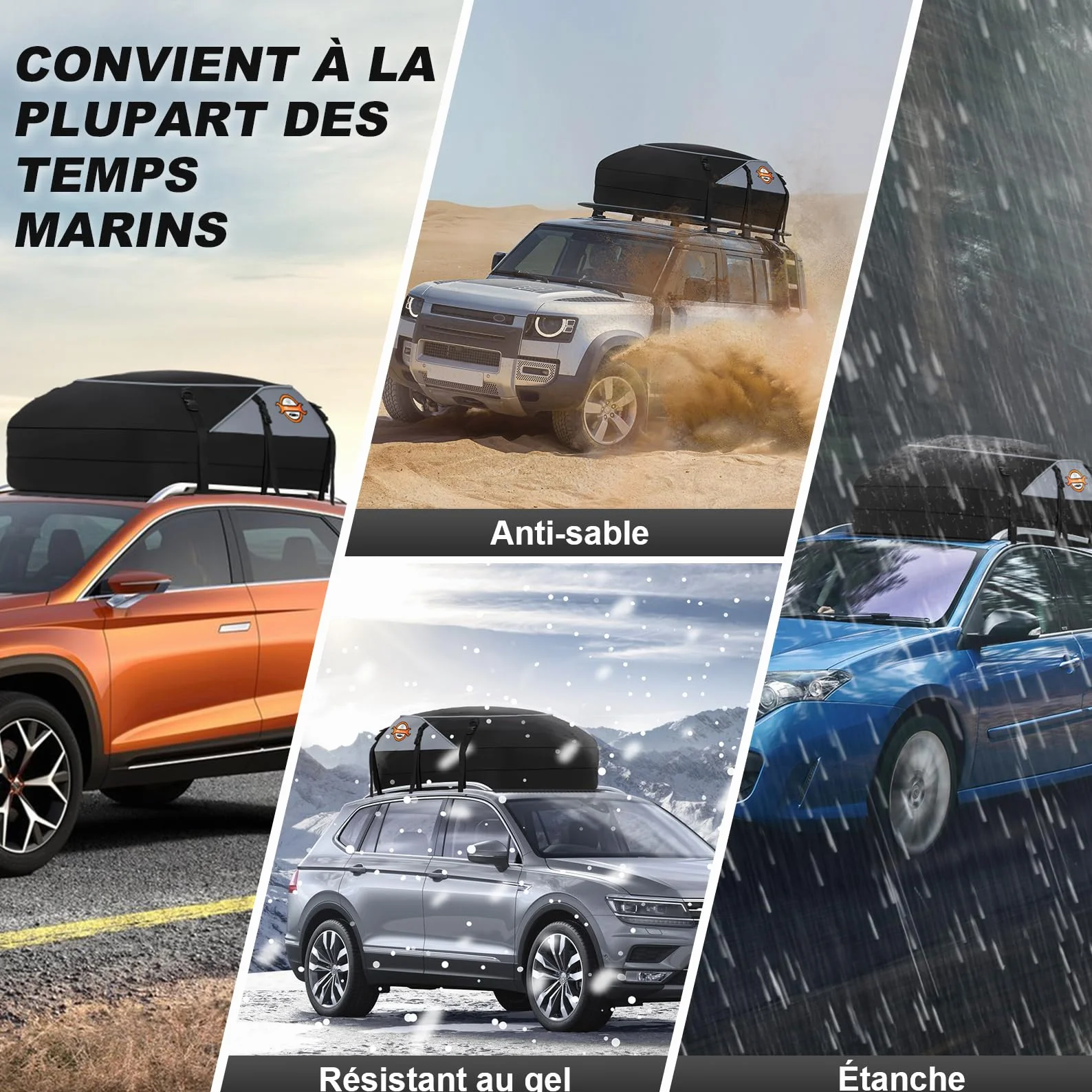 Sailnovo Box Tetto Auto, 580L/20 piedi cubi Baule Auto Tetto Impermeabile Per Con O Senza porta pacchi - incluso 6 ganci di sicurezza e custodia