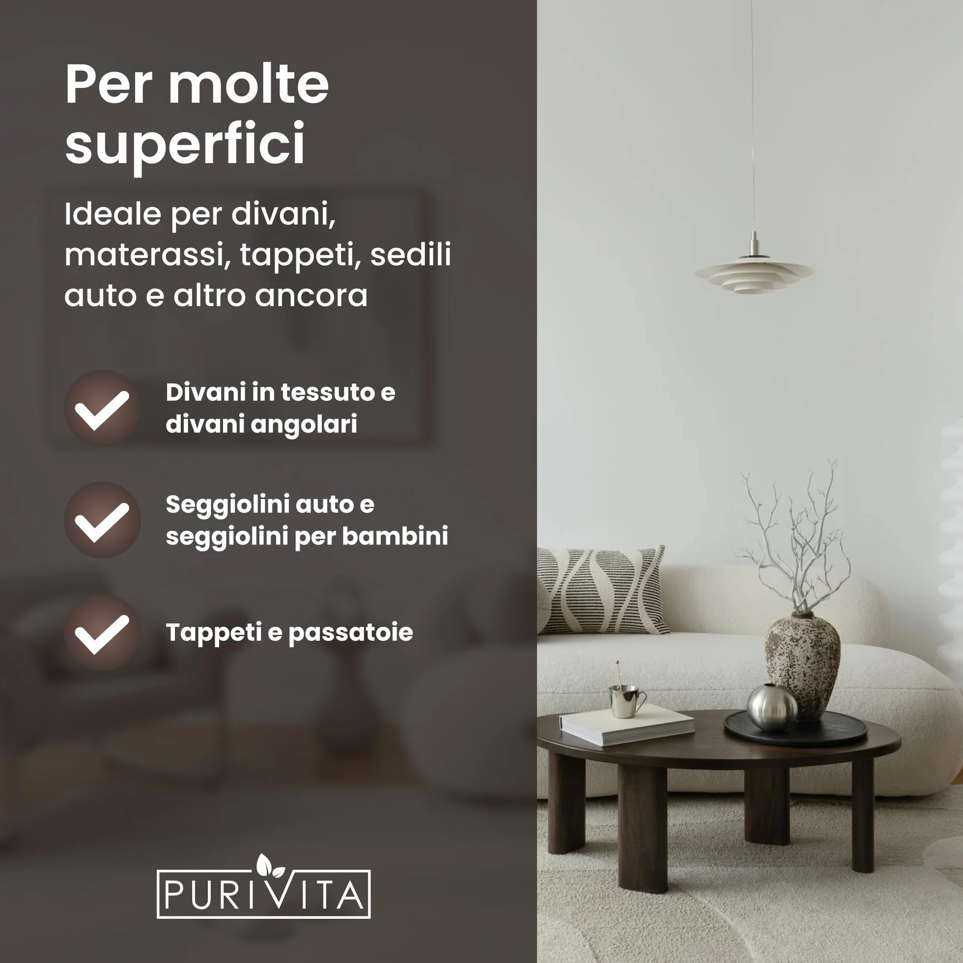 PURIVITA® Pulitore di Tappezzeria 750ml - Detersivo per Tappeti - Concentrato 1:30 Senza APEO e Fosfati