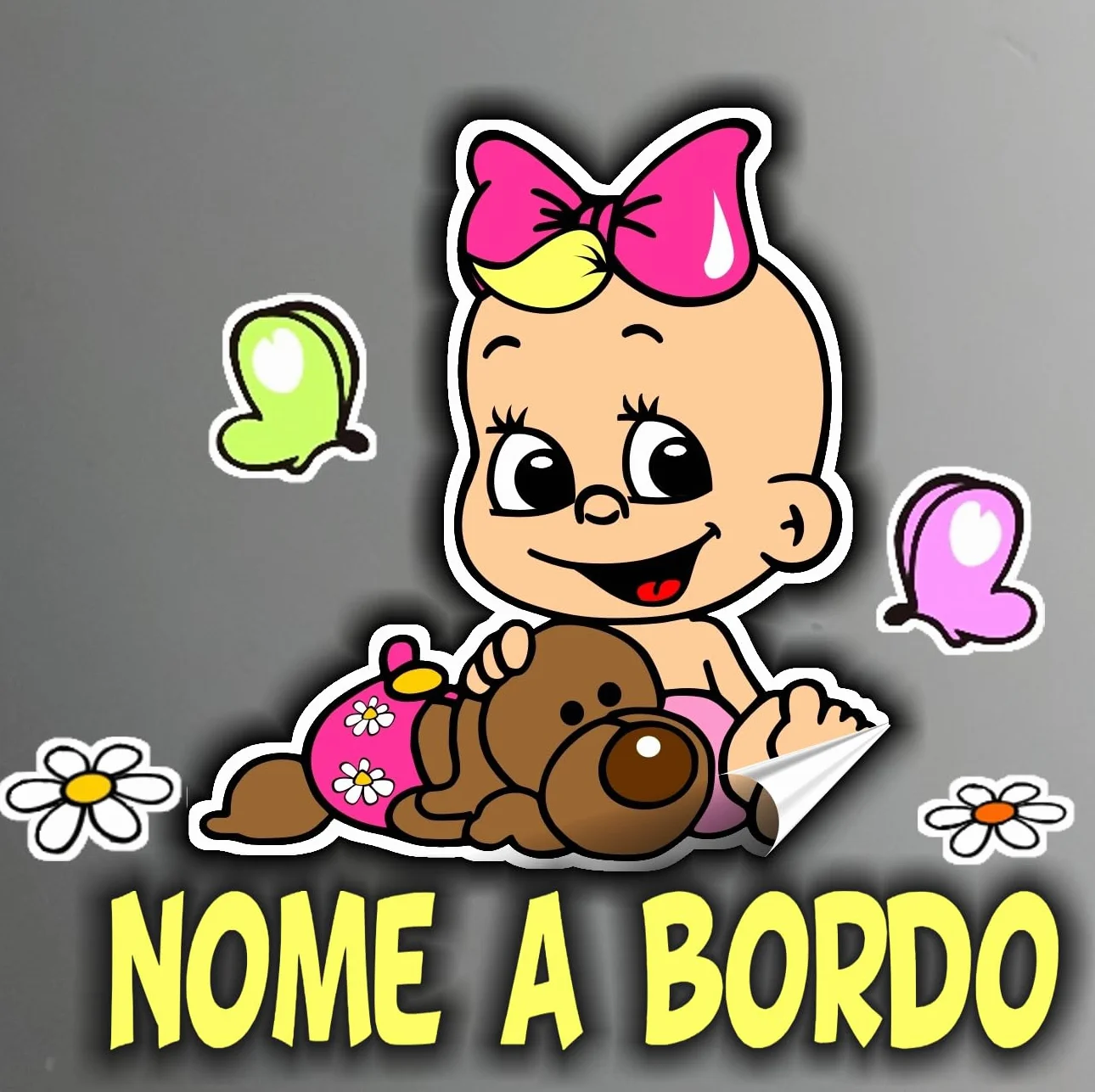 Naklejka Baby on Board Personalizowana z Imieniem na Auto