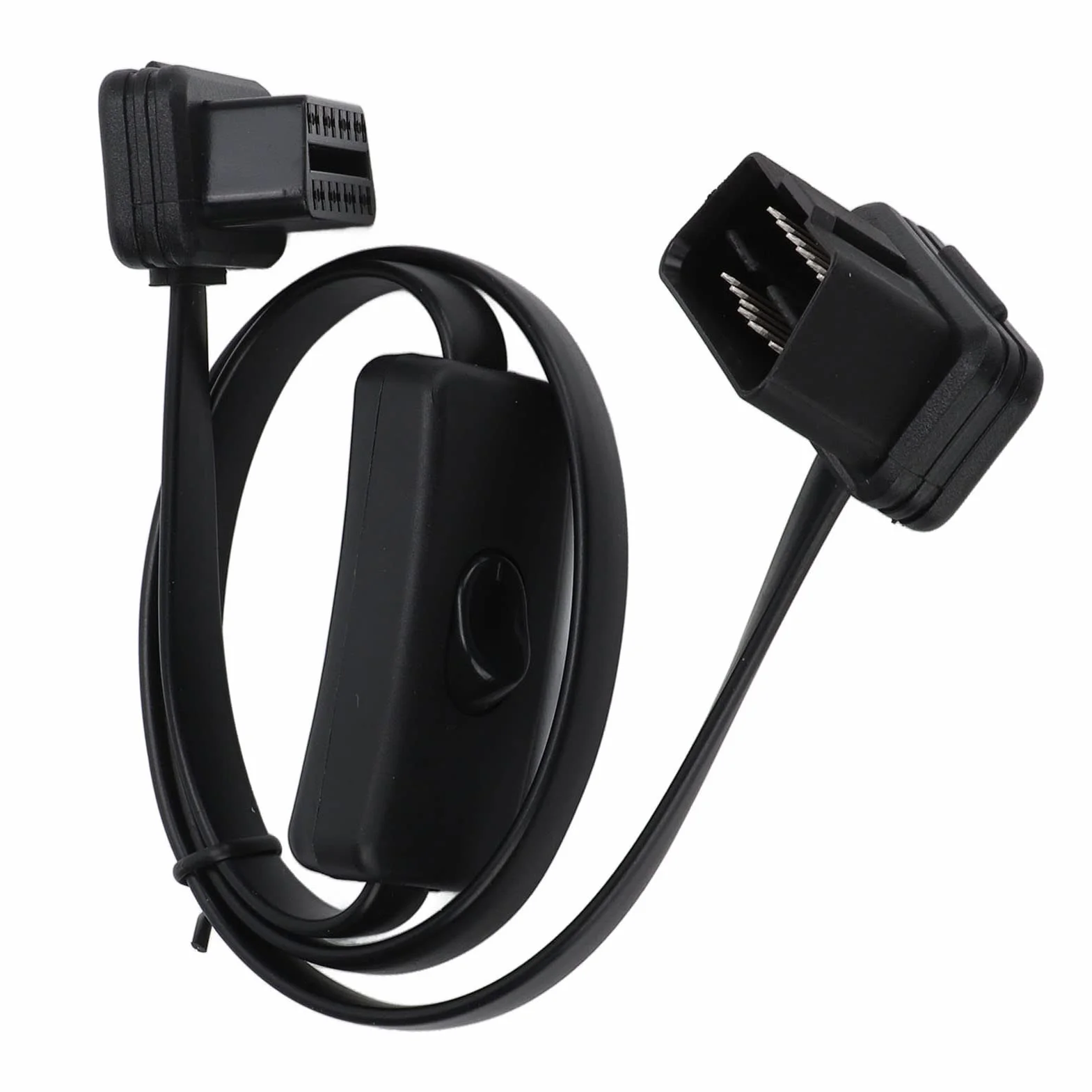 Cavo di Prolunga OBD2 Nero 16 Pin Maschio con Interruttore Connettore Adattatore Diagnostico