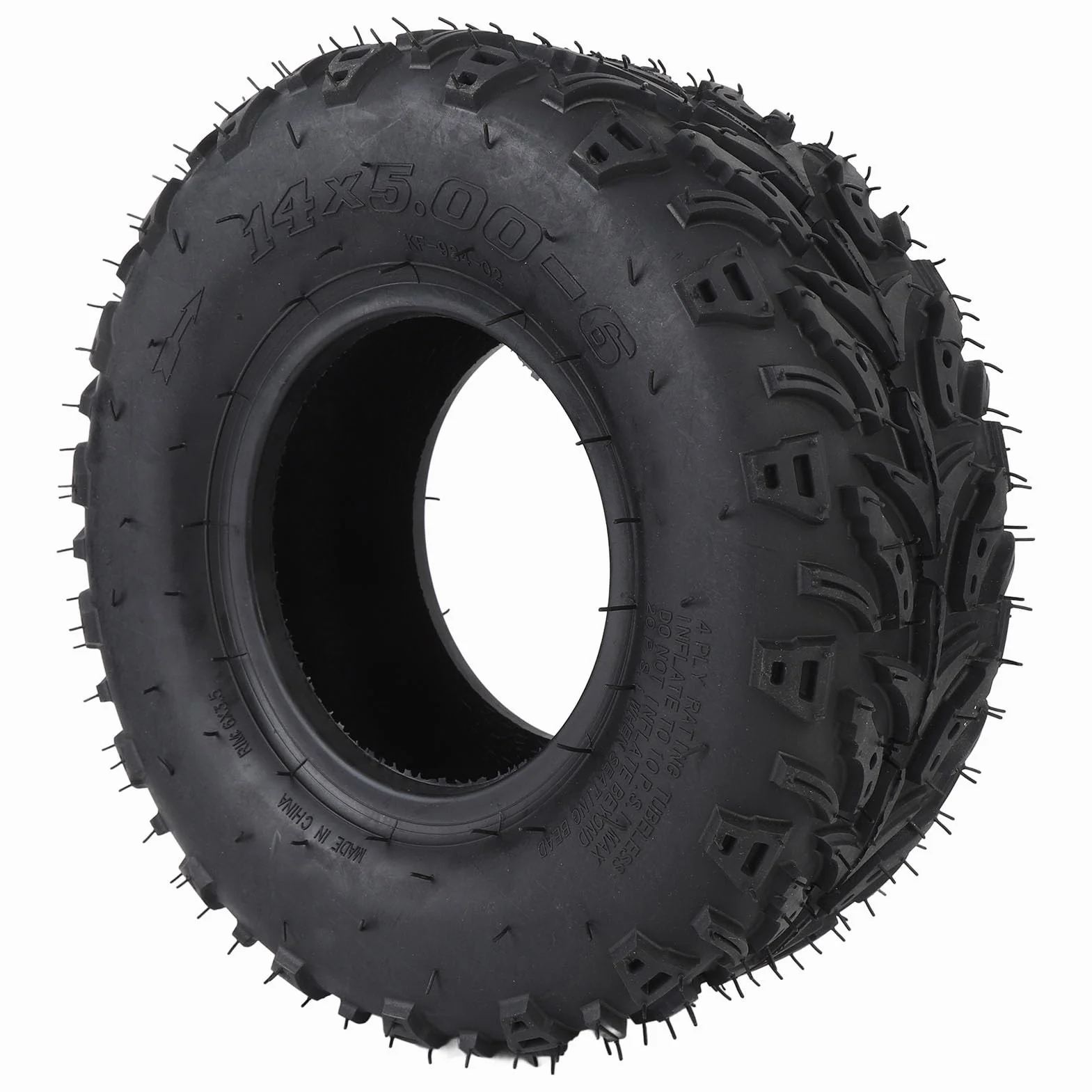 14x5.006 Pneumatico per Ruota Anteriore con Cerchio in Gomma, Elevata Durata per ATV, Quad, Fuoristrada, Go Kart, Carrello da, Mini Bici, Maneggevolezza Migliorata su Fango,
