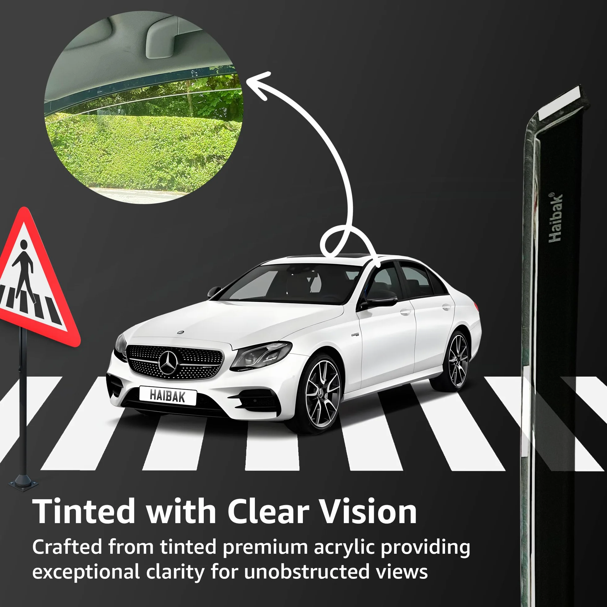 Haibak Wind Deflectors Set Compatible With Audi A3 053 Mk3 2013-2020 2 Doors 2pc in Channel Fitment