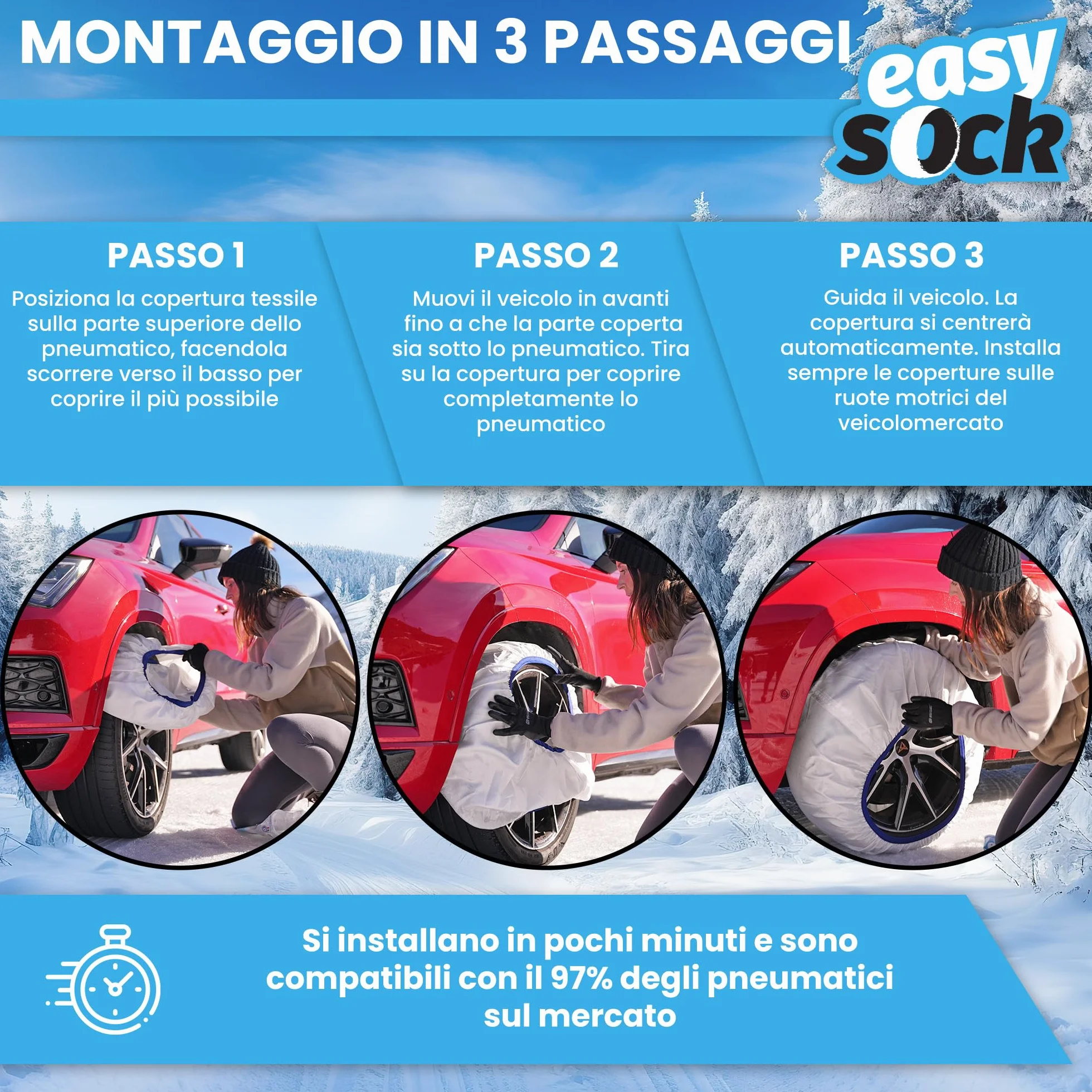 Catene da Neve in Tessuto L Set di 2 CAD8015