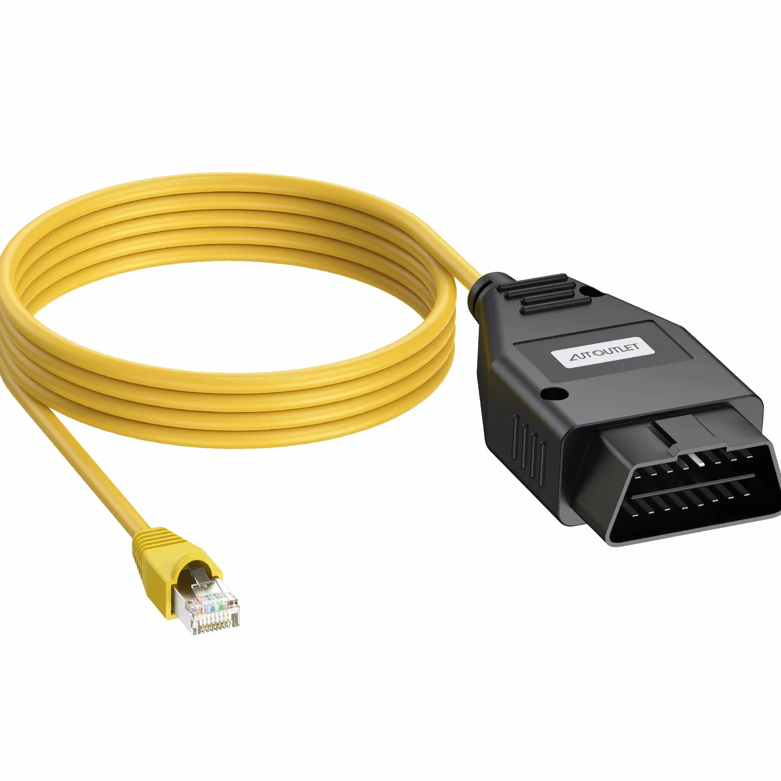 Cavo Ethernet OBD2 RJ45 AUTOUTLET per Diagnosi Programmazione Modelli Serie F 1/3/5/6/7/X 2 Metri