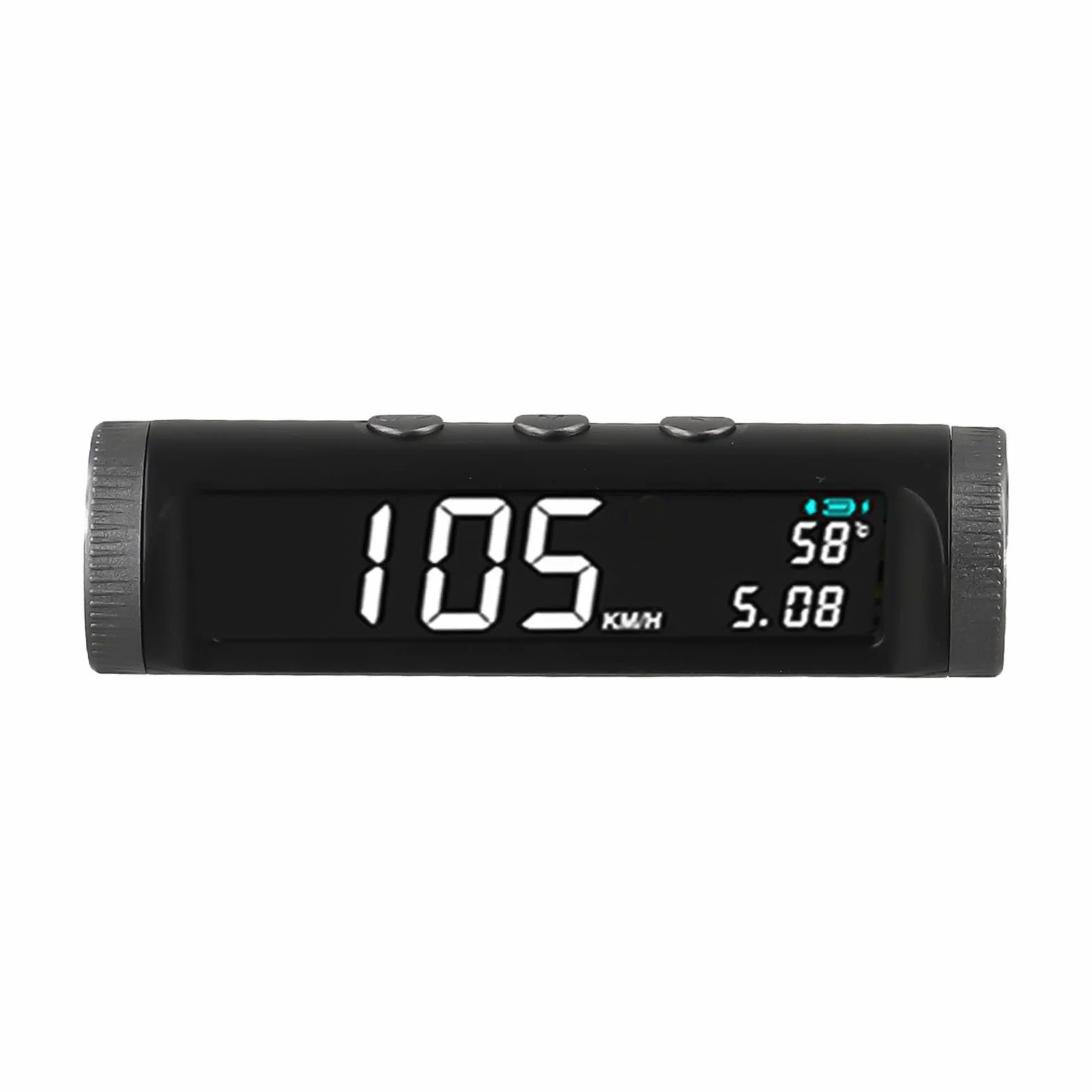 Tachimetro a energia solare HUD Head Up Display Wireless GPS con batteria 650 mAh, contachilometri digitale, nero
