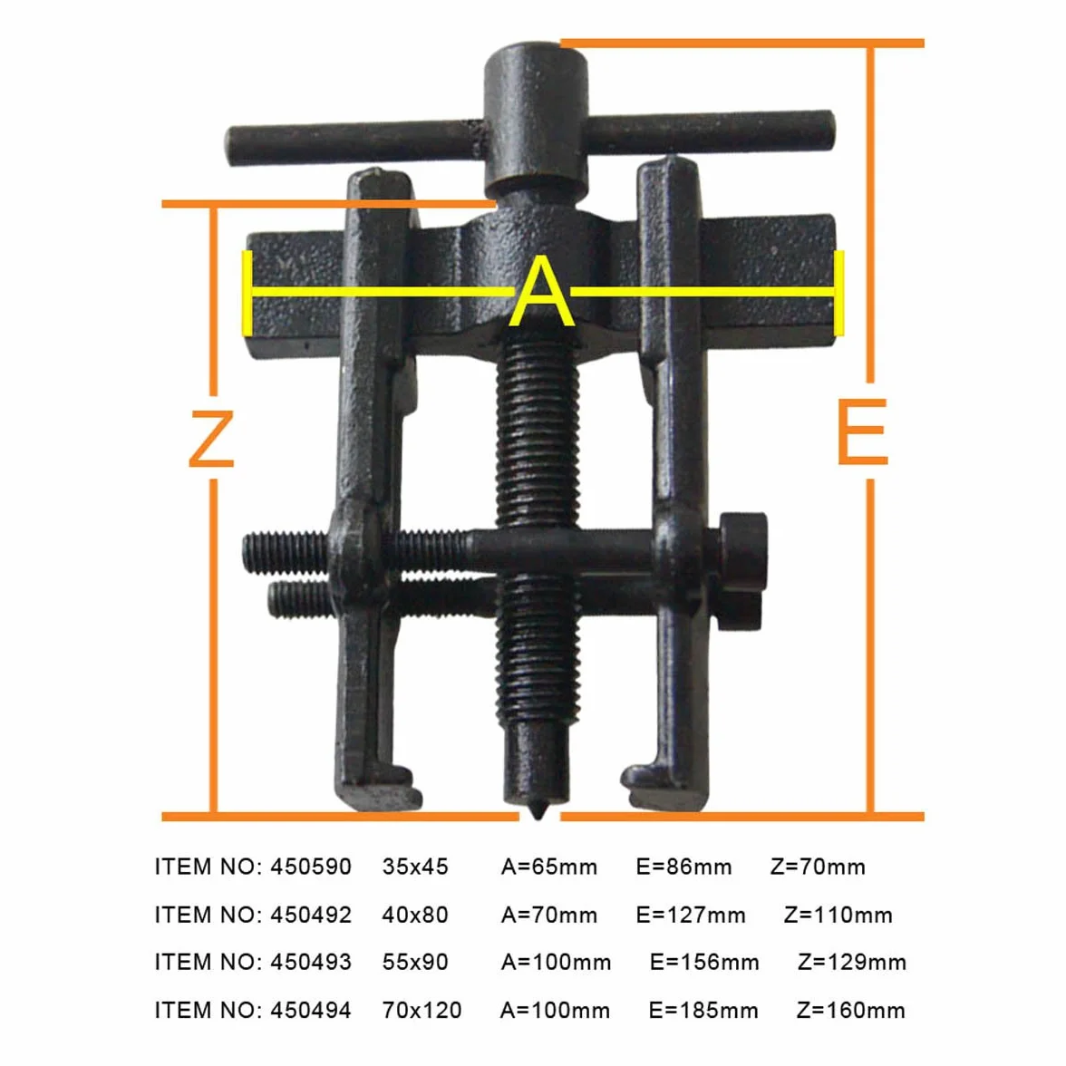 KATSU Estrattore per Cuscinetti a due Ganasce 6" 55x90mm Acciaio al Carbonio per Auto Moto