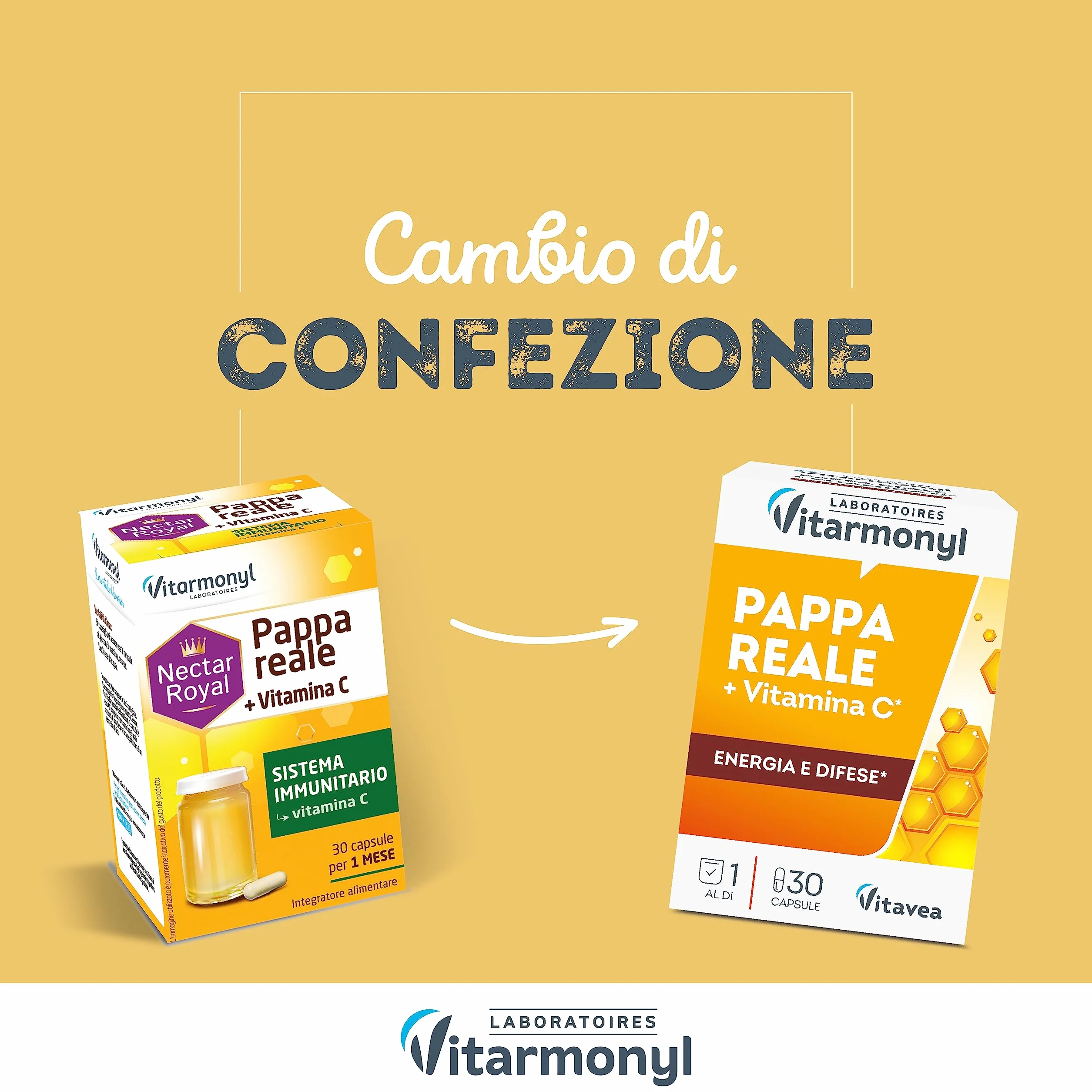 Nectar Royal Pappa reale Vitamina C Integratore alimentare sistema immunitario 30 capsule Vitarmonyl