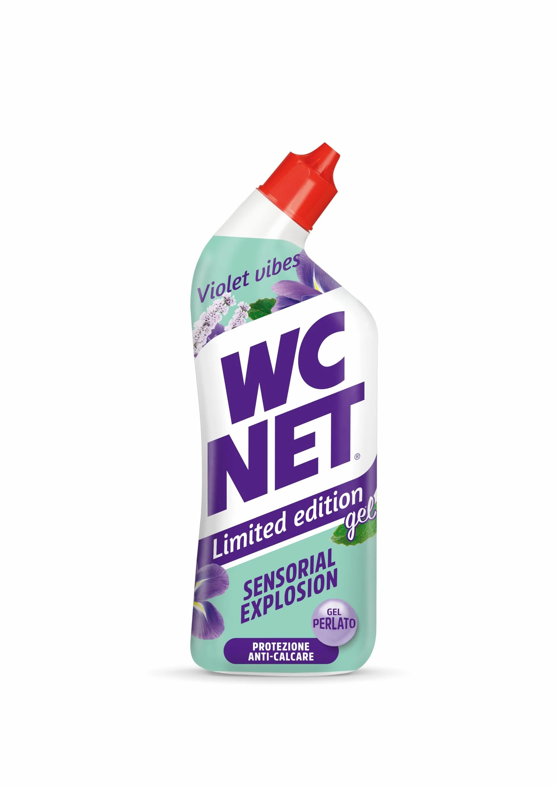 Wc Net Detergente Liquido per Sanitari Essenza Iris Viola e Patchouli Prevenzione Calcare 700 ml x 4 Confezioni