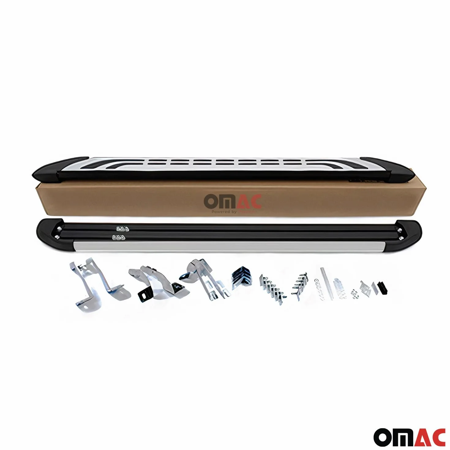 OMAC Pedane Laterali Sottoporta Seitenbretter compatibile con Peugeot 3008 II 2016-2024 Argento Alu 2 Pz