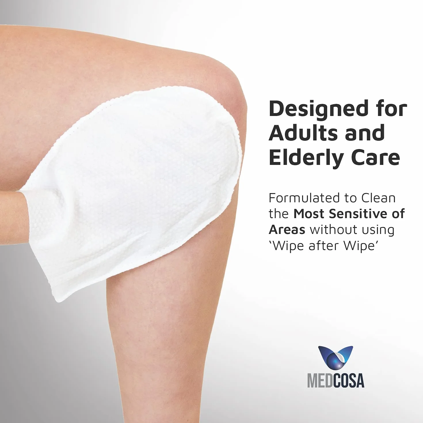 Medcosa Manopole Monouso Non Saponate Salviette Umidificate Adulti Guanto Confezione 5 50 Guanti