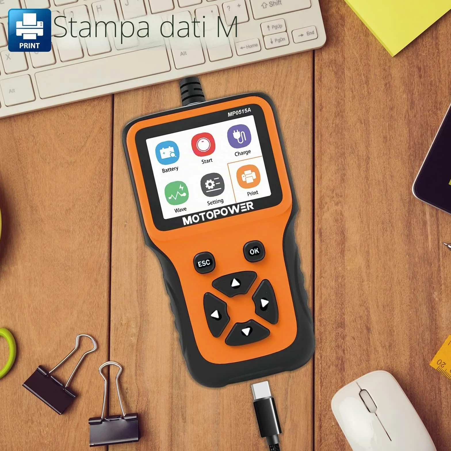 MOTOPOWER MP0515A 12V Tester di carica della batteria dell'auto e analizzatore dell'alternatore