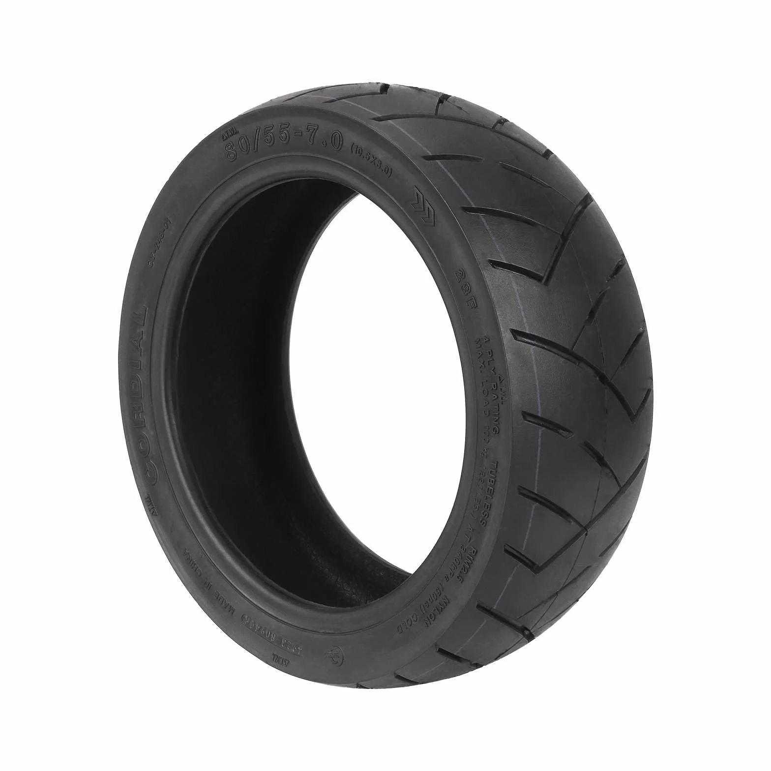 Lot de 1 pneumatico Tubeless 80/55-7,0 (10,5 x 3,0) per scooter elettrico Segway Ninebot P65D, 10,5", pneumatico di ricambio, pneumatico senza camera d'aria, resistente, antiscivolo, in gomma per