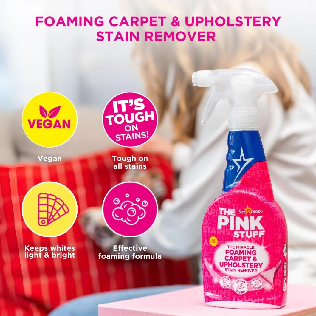 The Pink Stuff Miracle Smacchiatore in Schiuma per Tappeti e Tappezzeria, Formula Oxi