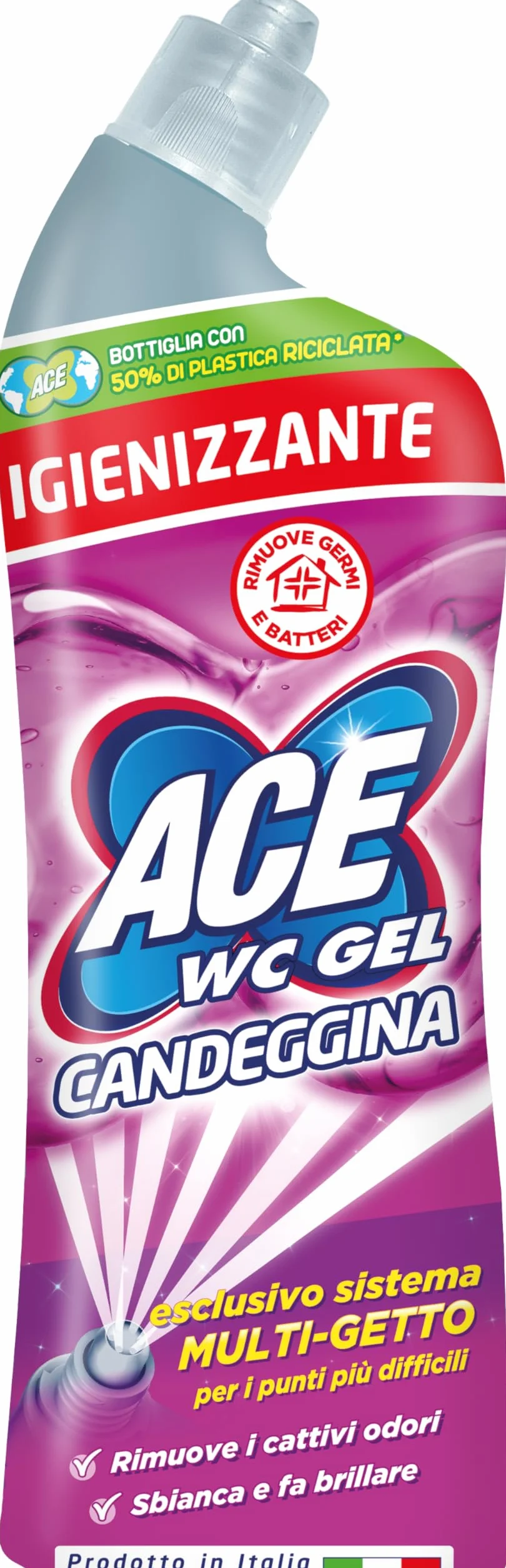 ACE WC GEL Multigetto Candeggina Igienizzante, 2 Confezioni da 700ml