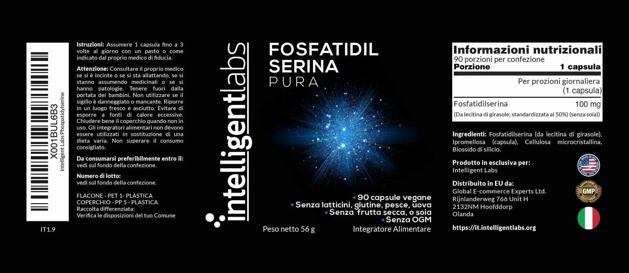 Intelligent Labs fosfatidilserina pura 100 mg 90 compresse vegetali