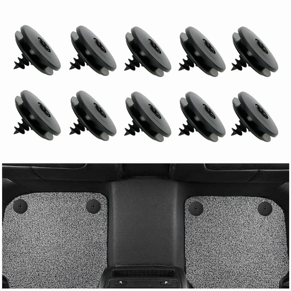 10 Pezzi Ferma Tappetini Auto 3-in-1,Fissare i Tappetini Auto Clips in Nylon Nero Antiscivolo,Ferma per Tappetini Auto Universali Accessori Auto per SUV Camion Camper Furgone