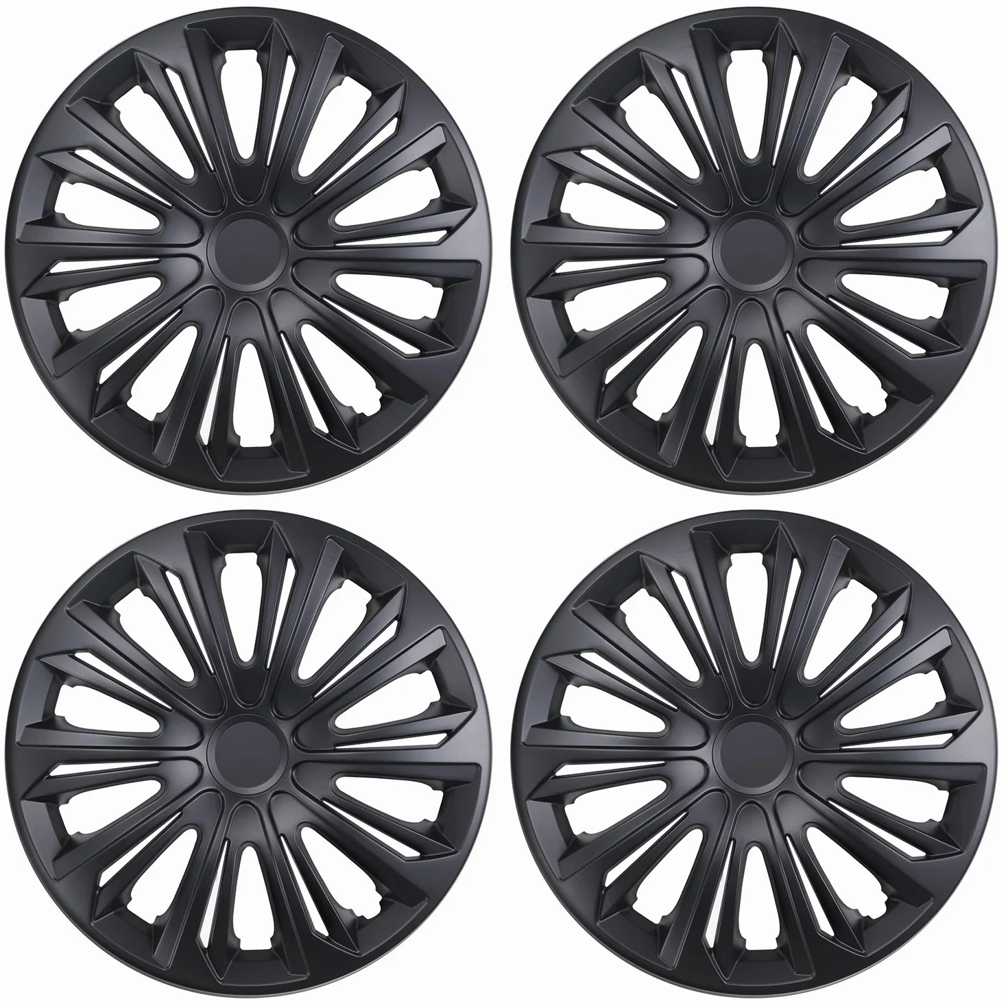 NRM, set di cerchioni universali, robusti, colore nero opaco, 4 pezzi