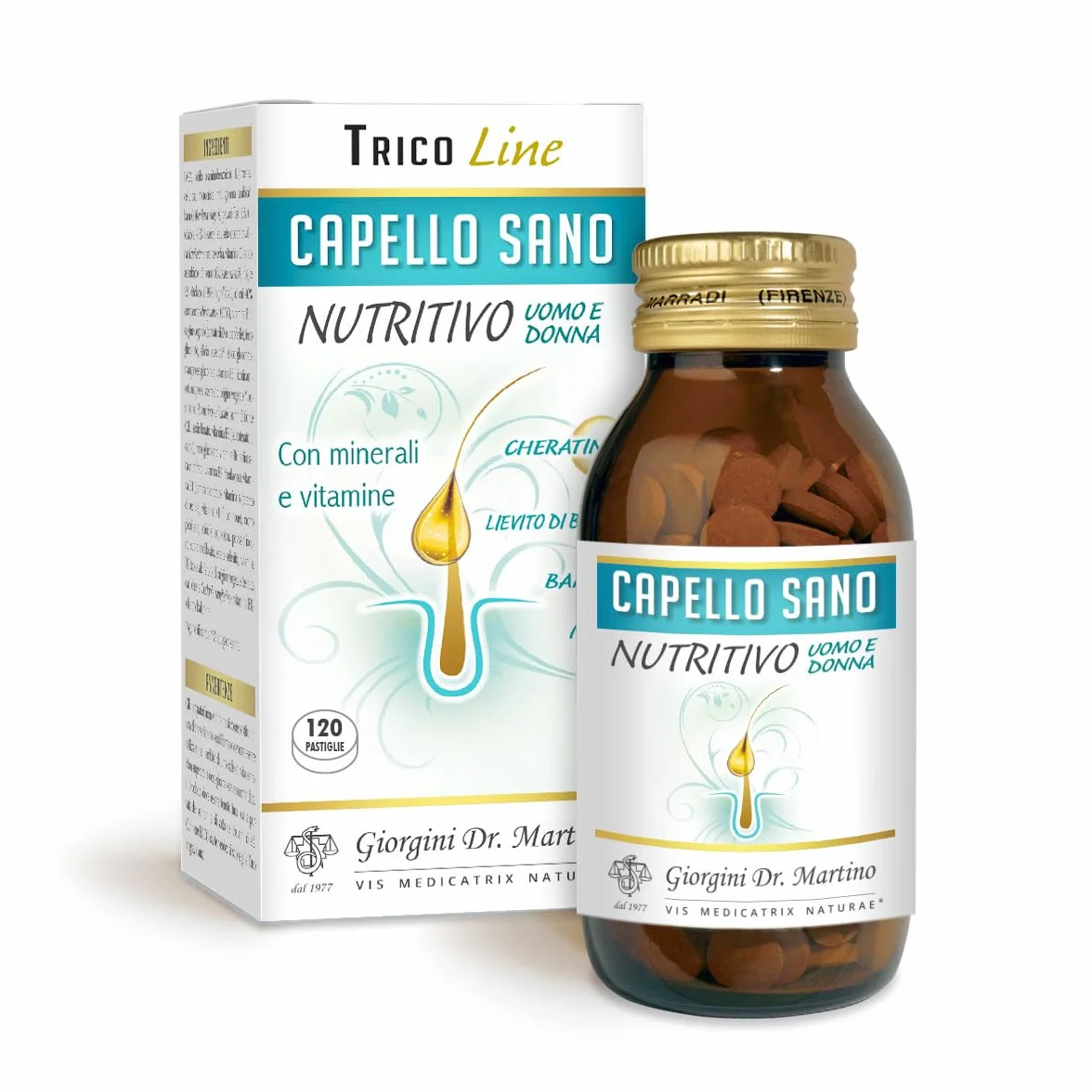 CAPELLO SANO Nutritivo Pastiglie 72 g integratore alimentare cheratina lievito birra erbe sali minerali vitamine