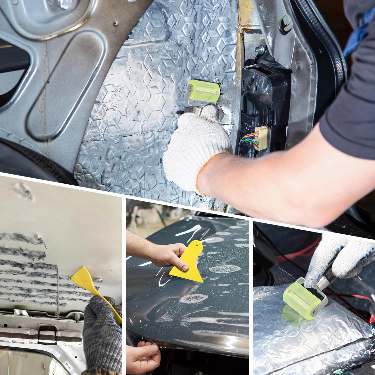 Rullo Del Rullo Di Pressione Del, 2 rulli in gomma e 2 raschietti in lamina, Rullo Fonoassorbente per Auto Rullo di Pressione Cuscinetto,rullo fonoassorbente per la saldatura di teloni in PVC
