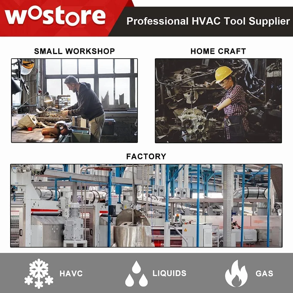 Wostore set di utensili per deformazione tubi 7 matrici per flare eccentrici tubi rame 4,8-19,1 mm HVAC