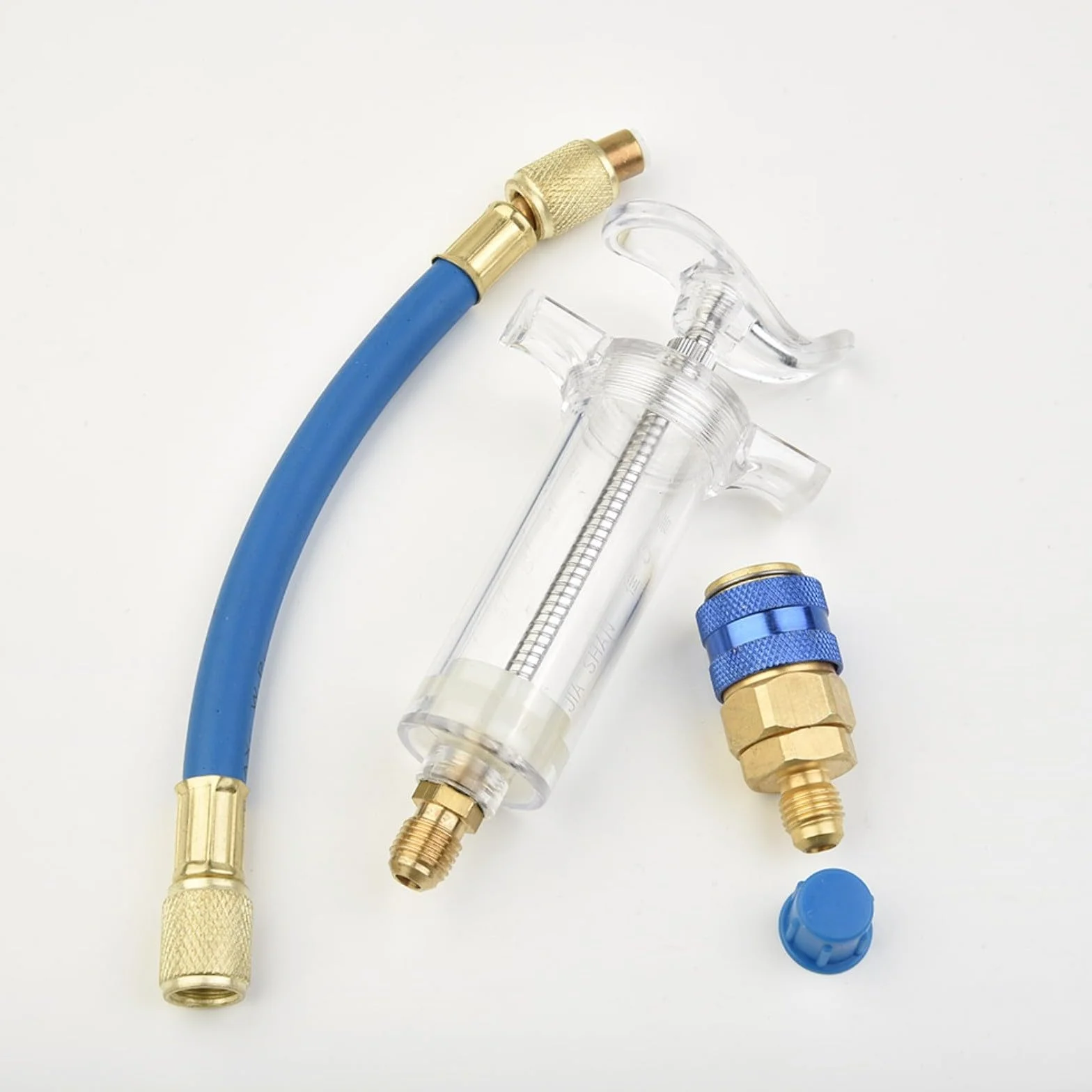 Iniettore olio tintura 30 ml accoppiatore rapido SAE lato basso 1/4 pollice distributore lubrificante compressore AC HVAC R134A