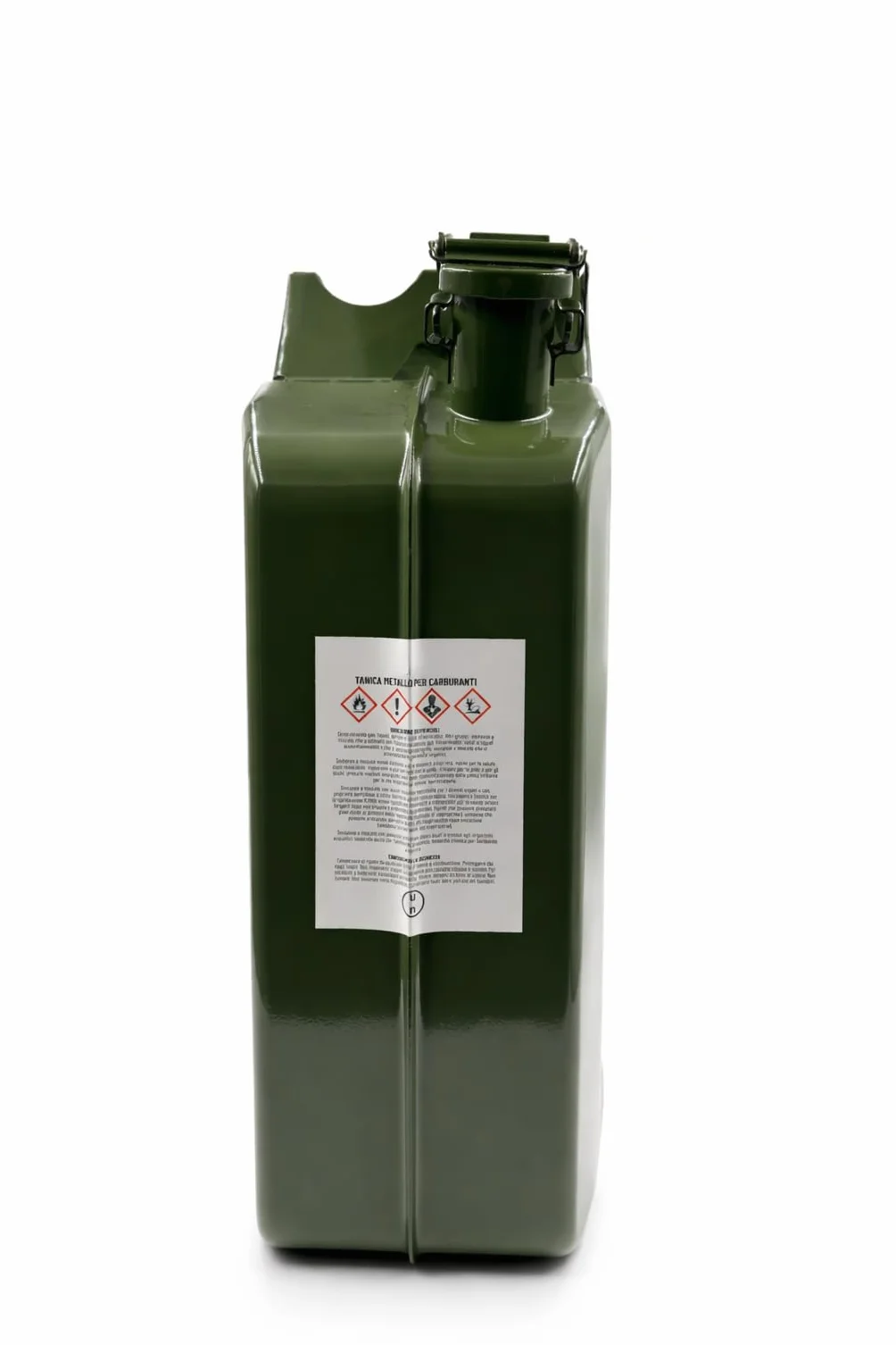 Tanica in Acciaio Verniciato Verde, Omologata per Carburante, Benzina e Gasolio, Uso Agricolo, Nautico e Campeggio (20 Litri)