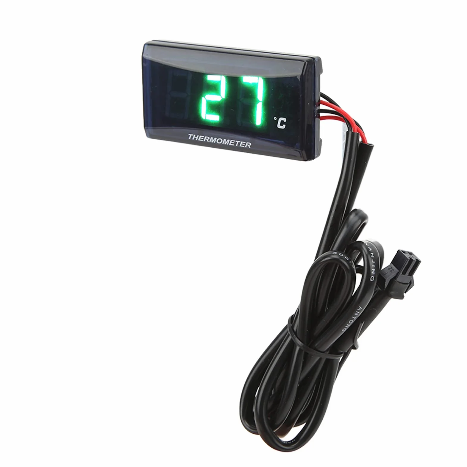 Misuratore di temperatura dell'acqua LCD sottile universale DC12V per gli appassionati di moto con display di definizione (Green Backlight)