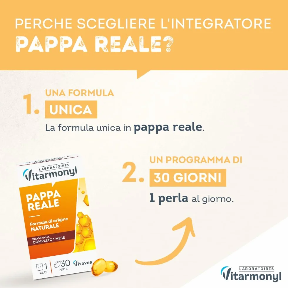 Pappa Reale Integratore Energia e Difese Immunitarie 30 Perle Softgel Vitarmonyl