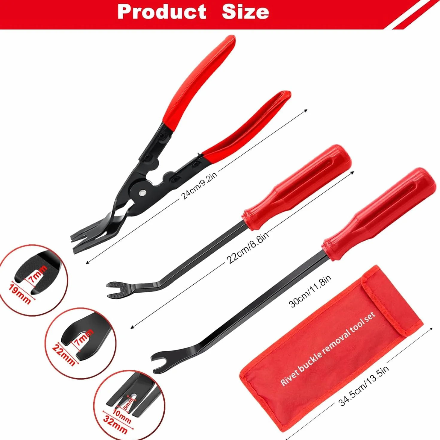 Greluma 3 Pz Set di pinze a Clip e rimozione di Elementi di Fissaggio - Kit di Riparazione Combinato per Rivestimenti Auto per Pannelli cruscotto Auto
