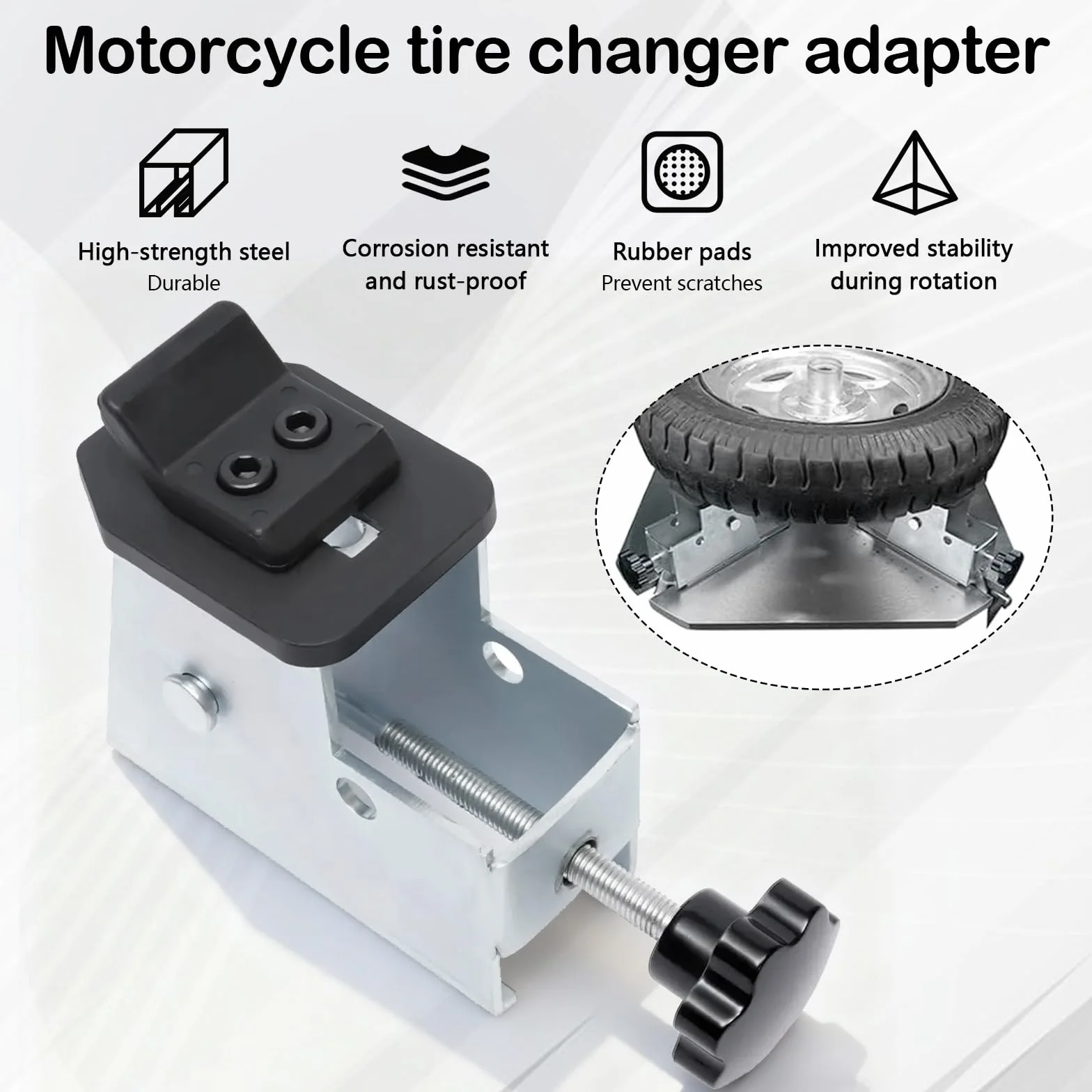 Adattatore Per Pneumatici Da Moto 4 Pezzi Smontagomme Artiglio A Ganascia Standard 49 mm Acciaio Nichelato