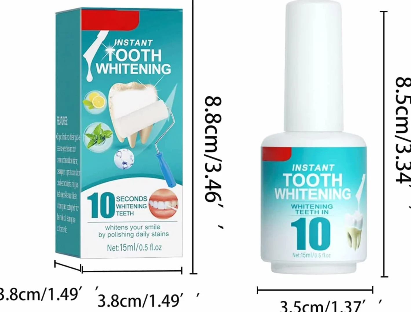 Vernice per Denti Smalto Bianco Sbiancamento Istantaneo 2 Pezzi