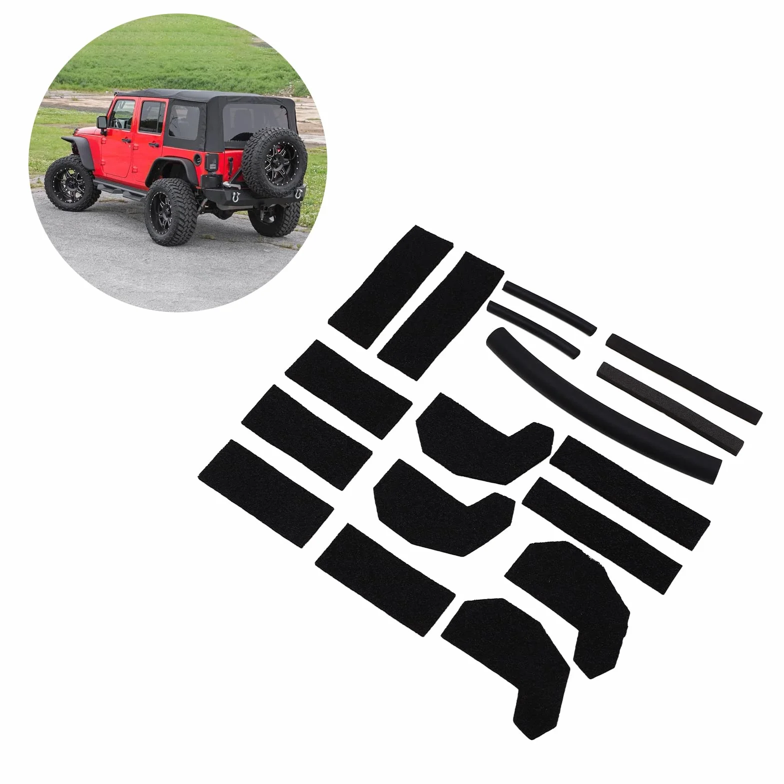 Forte Tenuta Perfetta Hard Top Foam Blocker 17PCS Kit di Tenuta Superiore Rigida per Jeep Wrangler JK