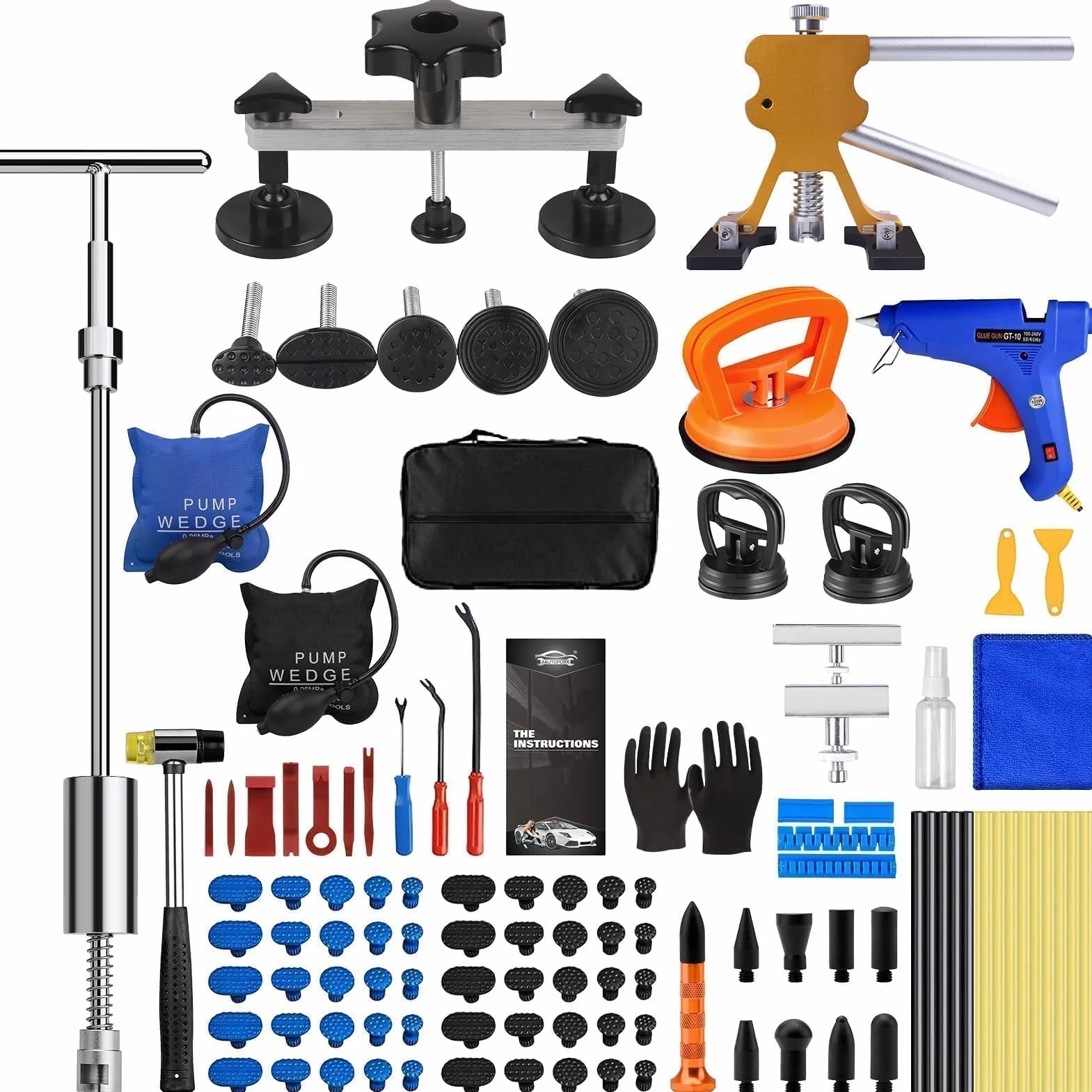 Tirabolli Carrozzeria Kit 119Pcs - Ventosa Auto Ripara Ammaccature Estrattore Senza Vernice Strumento Riparazione Grandine