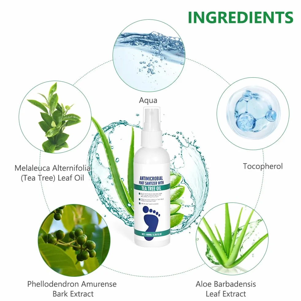 AOOWU Spray Antifungino del Piede, 100ml Trattamento Piede d'Atleta ad Azione Rapida