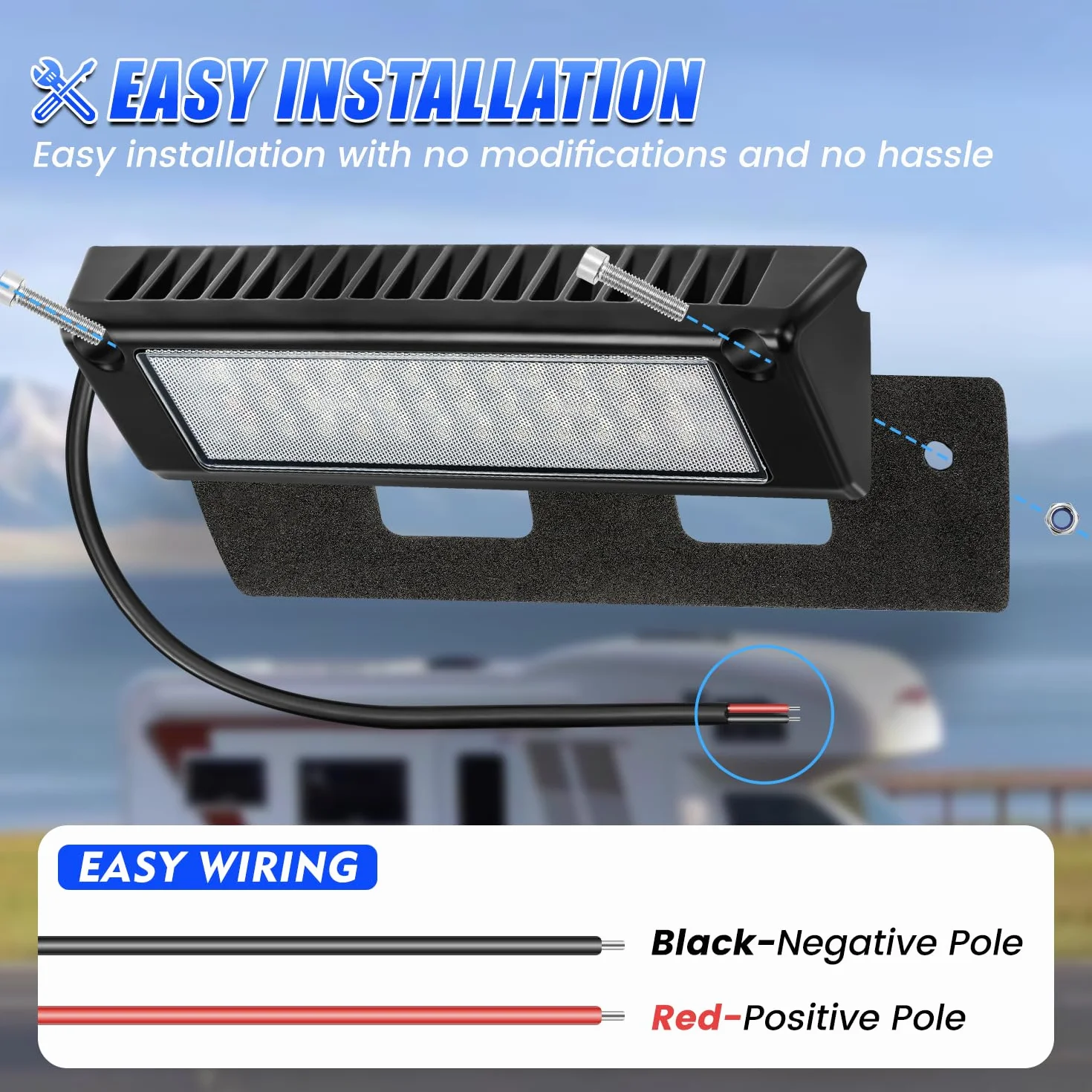 SUPAREE Luce Esterna Camper LED 12V 6000K IP67 Impermeabile per RV Van Camper Trailers