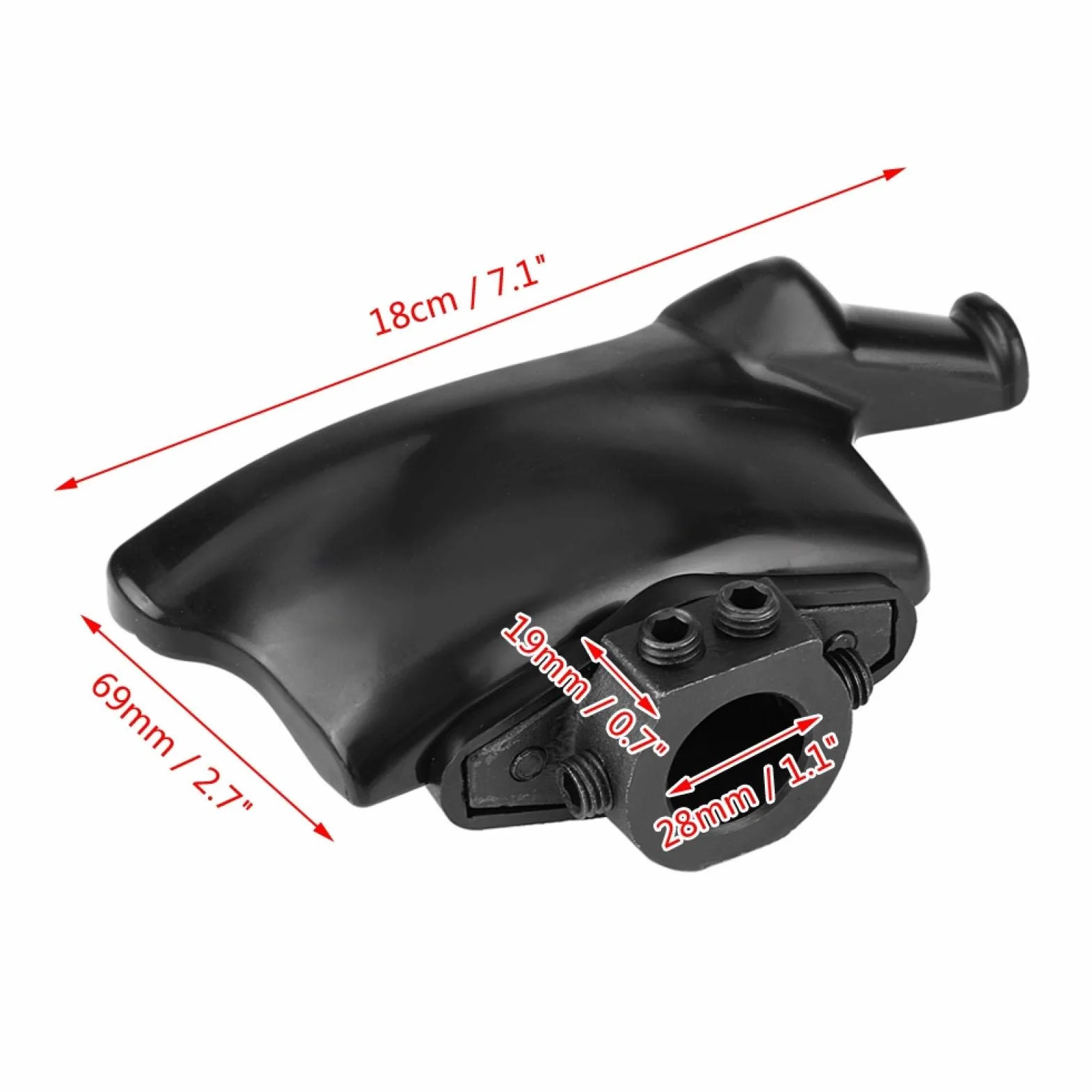 OUKENS Testa di montaggio per smontagomme nero in nylon con montaggio a testa d'anatra 28mm