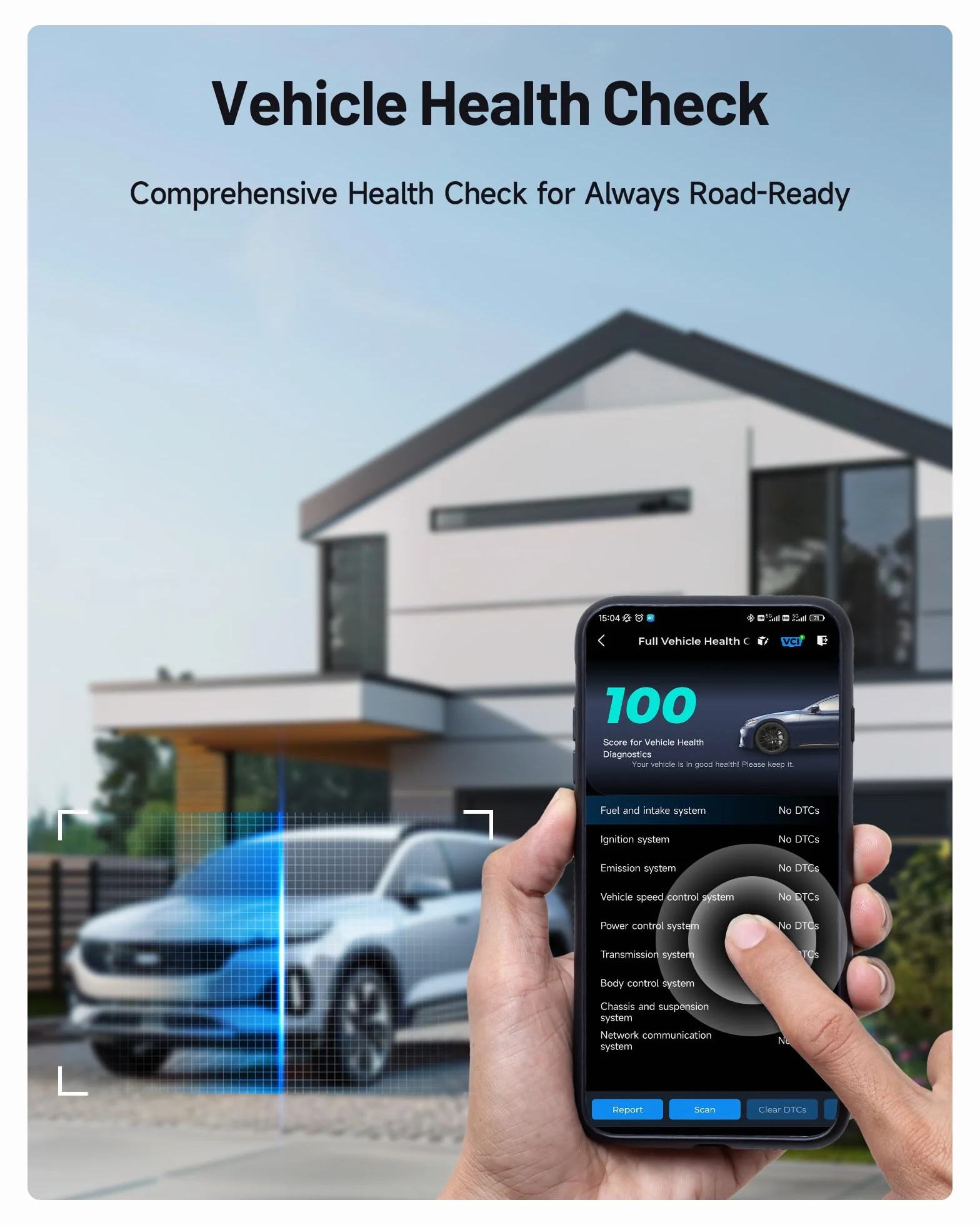TOPDON CarPal OBD2 Bluetooth Scanner per iOS Android, Diagnostica Auto Completa, 6 Funzioni Reset, Controllo Smog